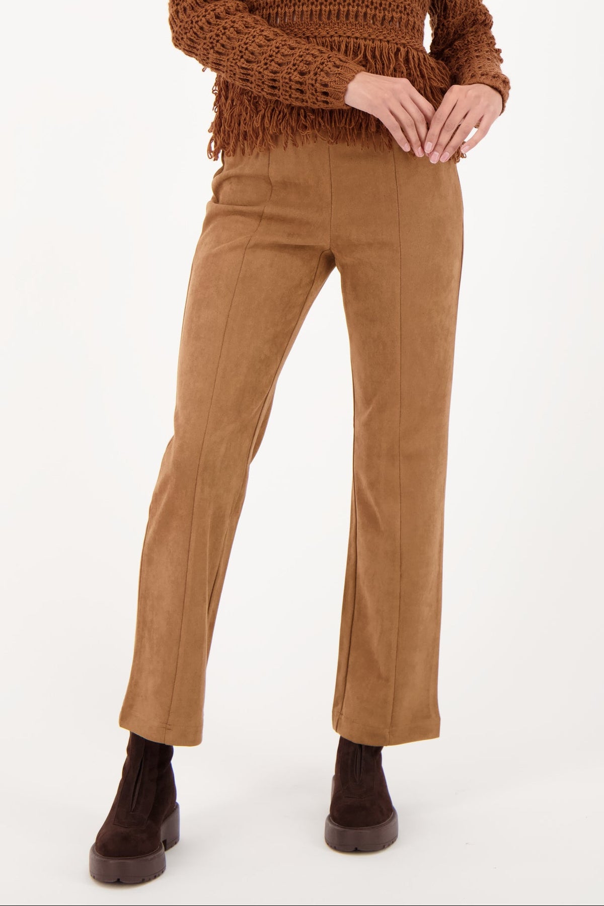 Straight Leg Vegan Suede Pants