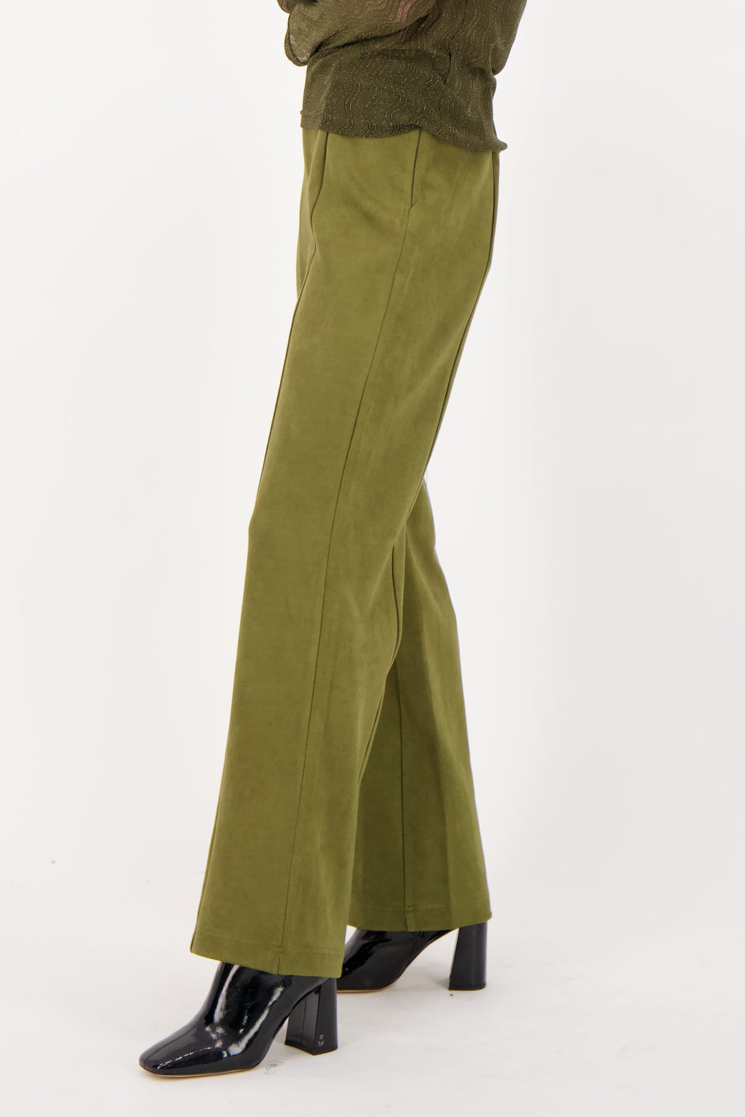 Wide Leg Vegan Suede Pant