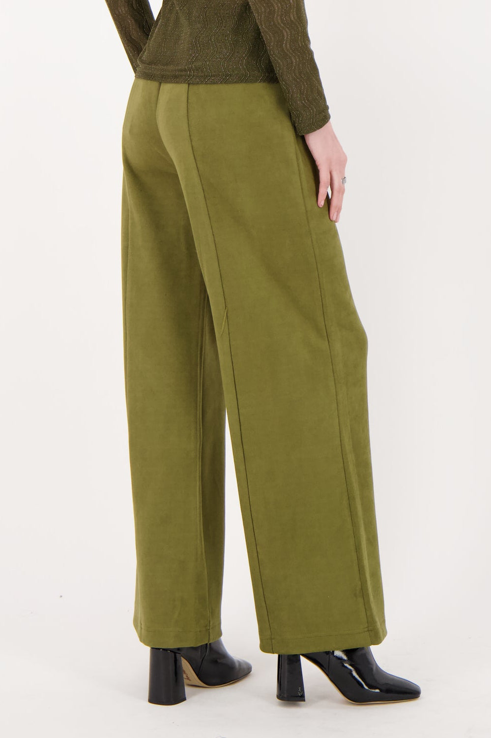 Wide Leg Vegan Suede Pant