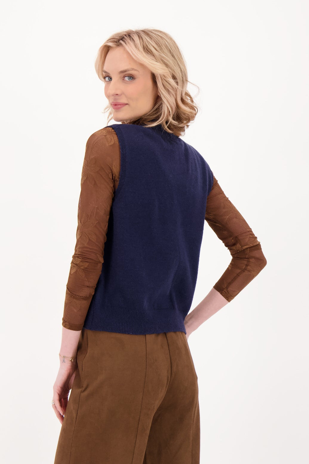 Satin Scarf Sweater Vest