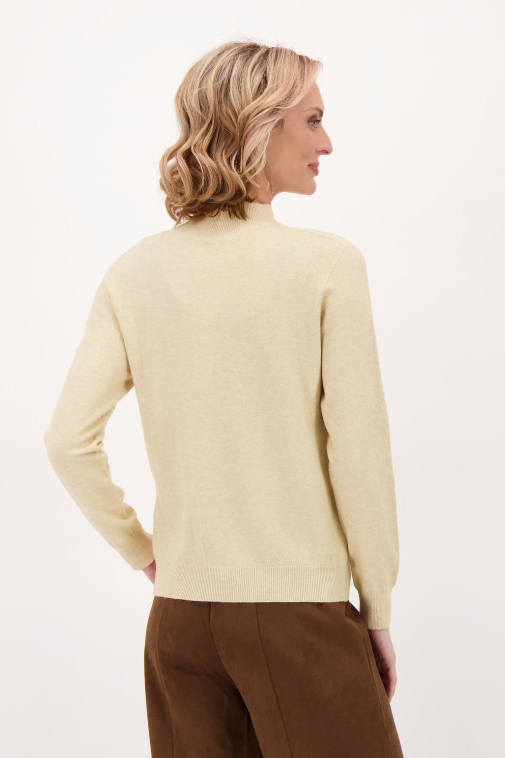 Mock Neck Sweater Wiith Neckline Hot Fix Beads