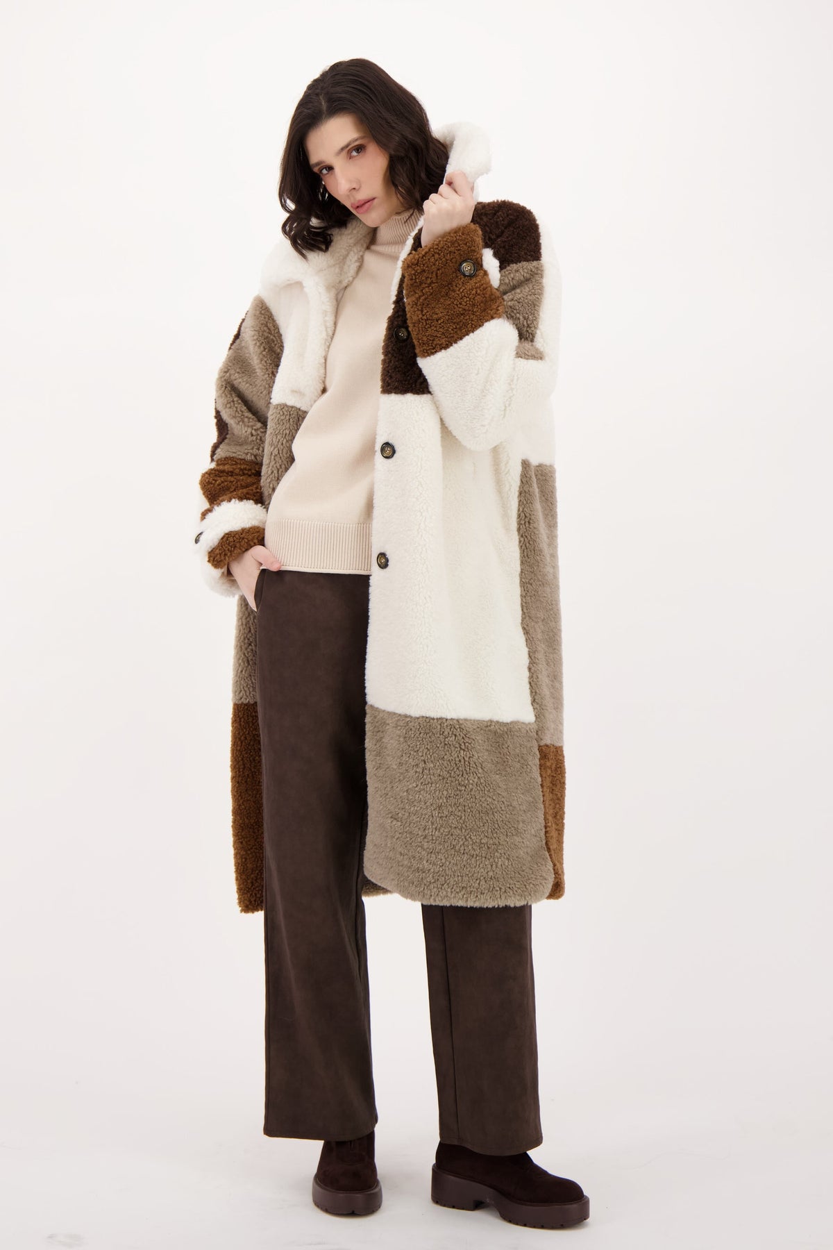 Sherpa Patchwork Coat