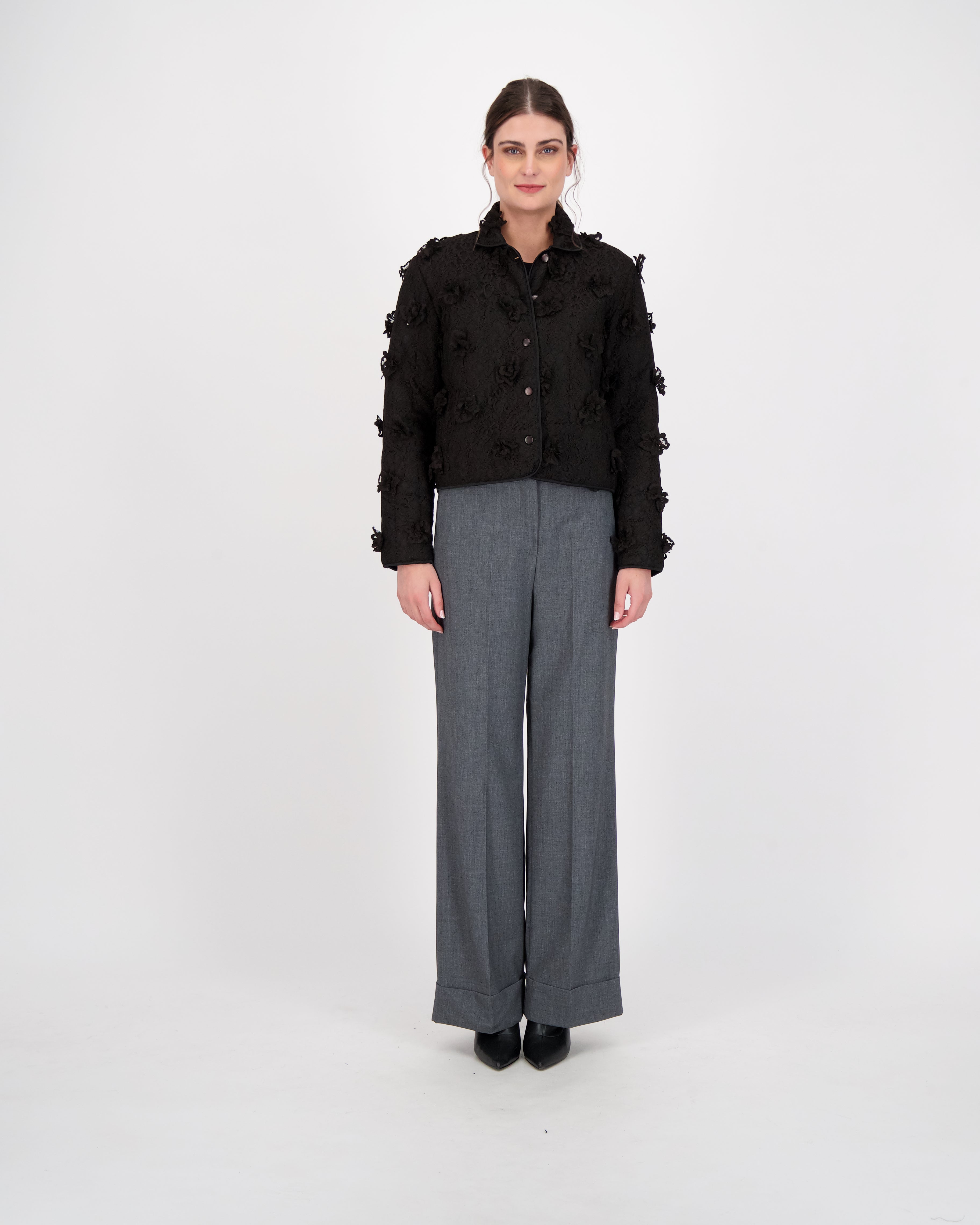 Roll Up Hem Wide Leg Pant