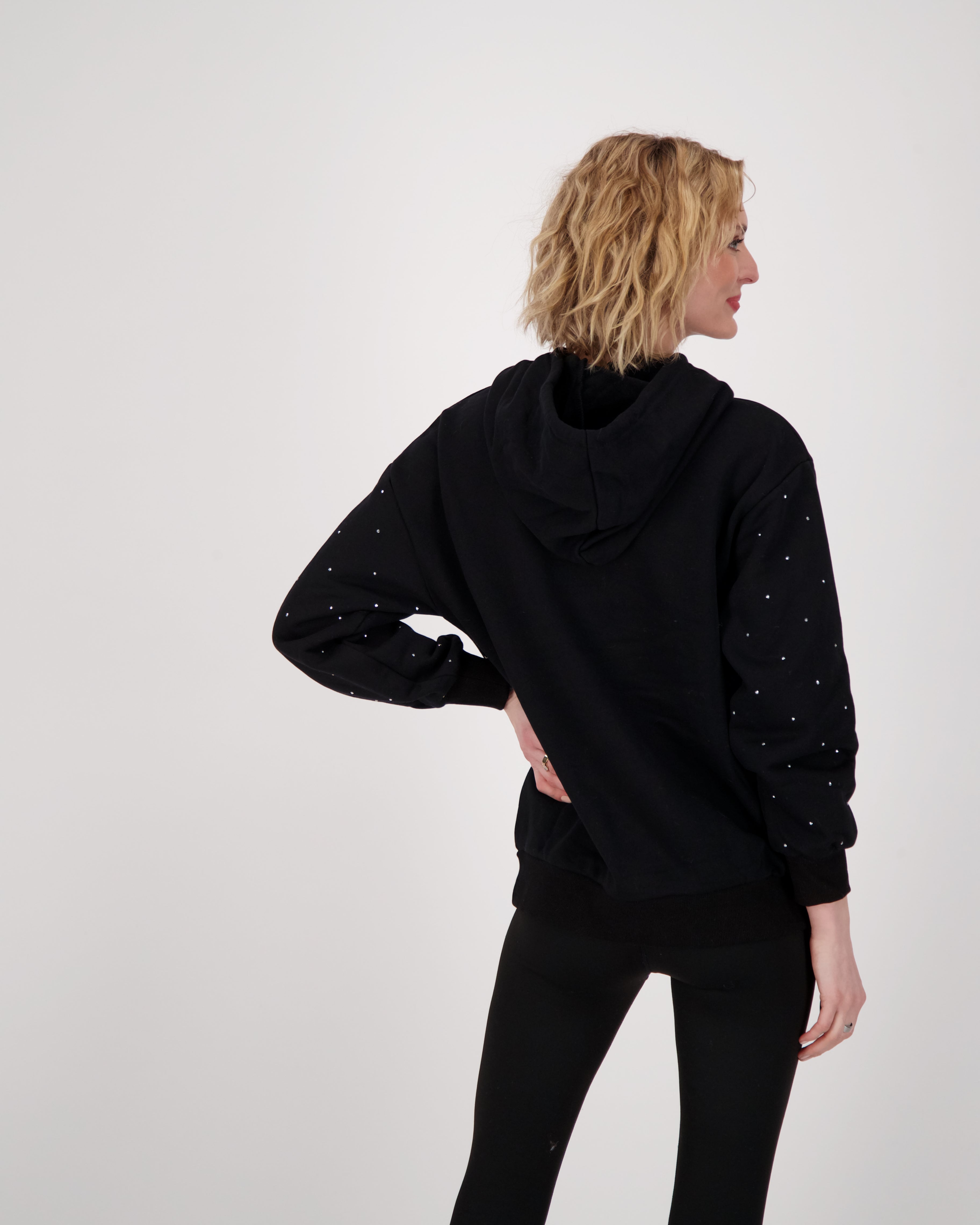 Cherry Diamante Rhinestone Hooded Sweatshirt