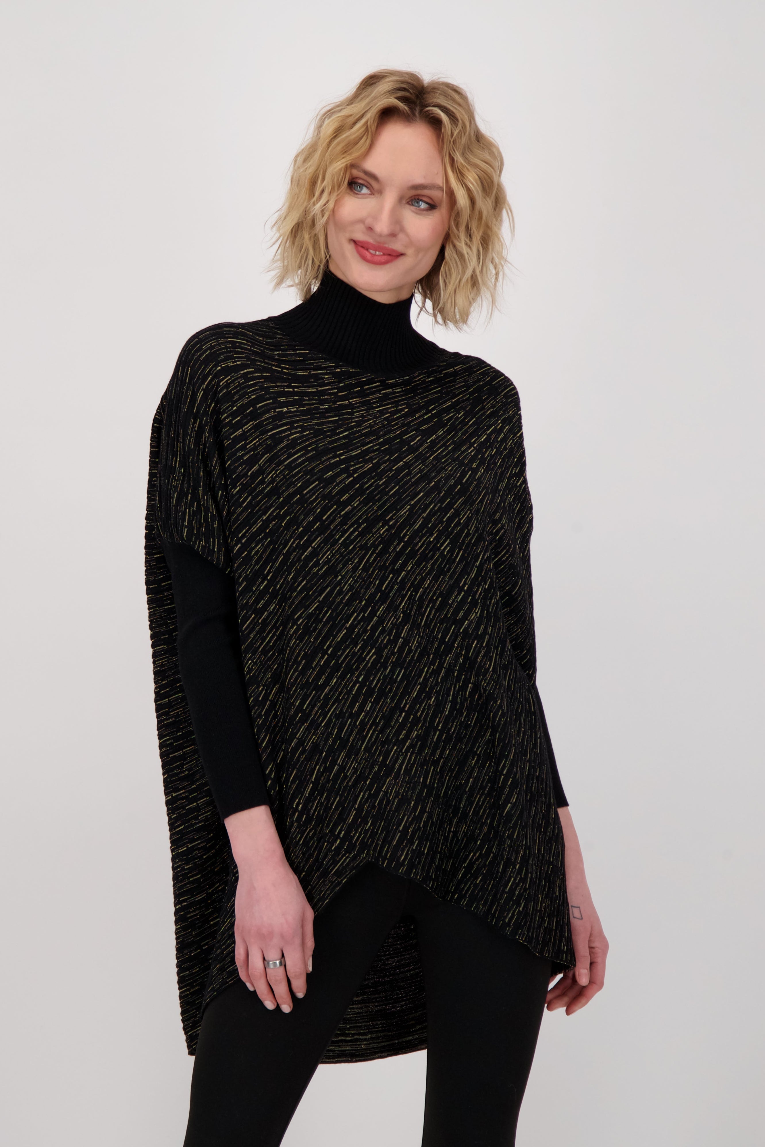 Abstract Art Asymmetrical Hem Knit Top