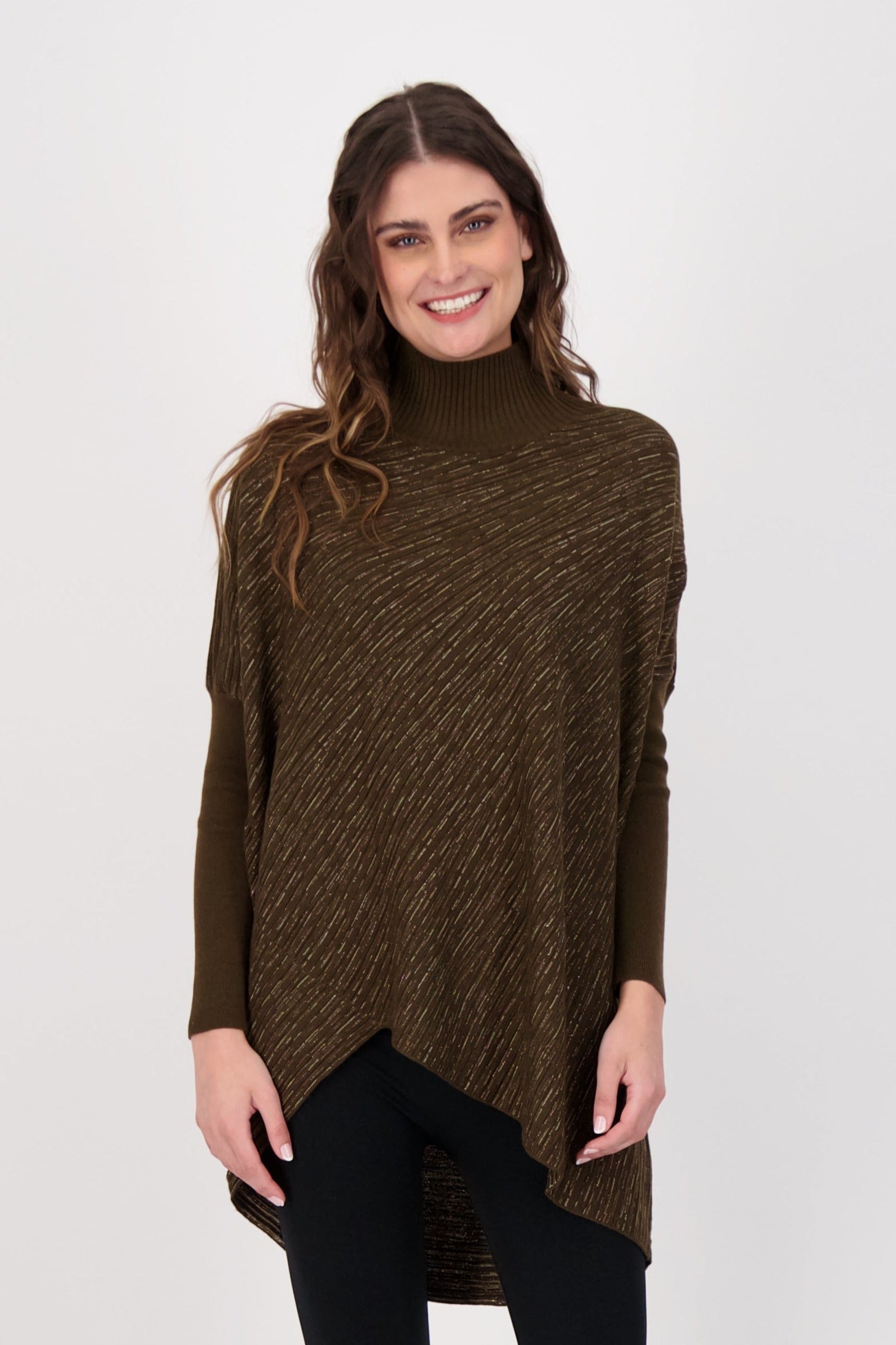 Abstract Art Asymmetrical Hem Knit Top