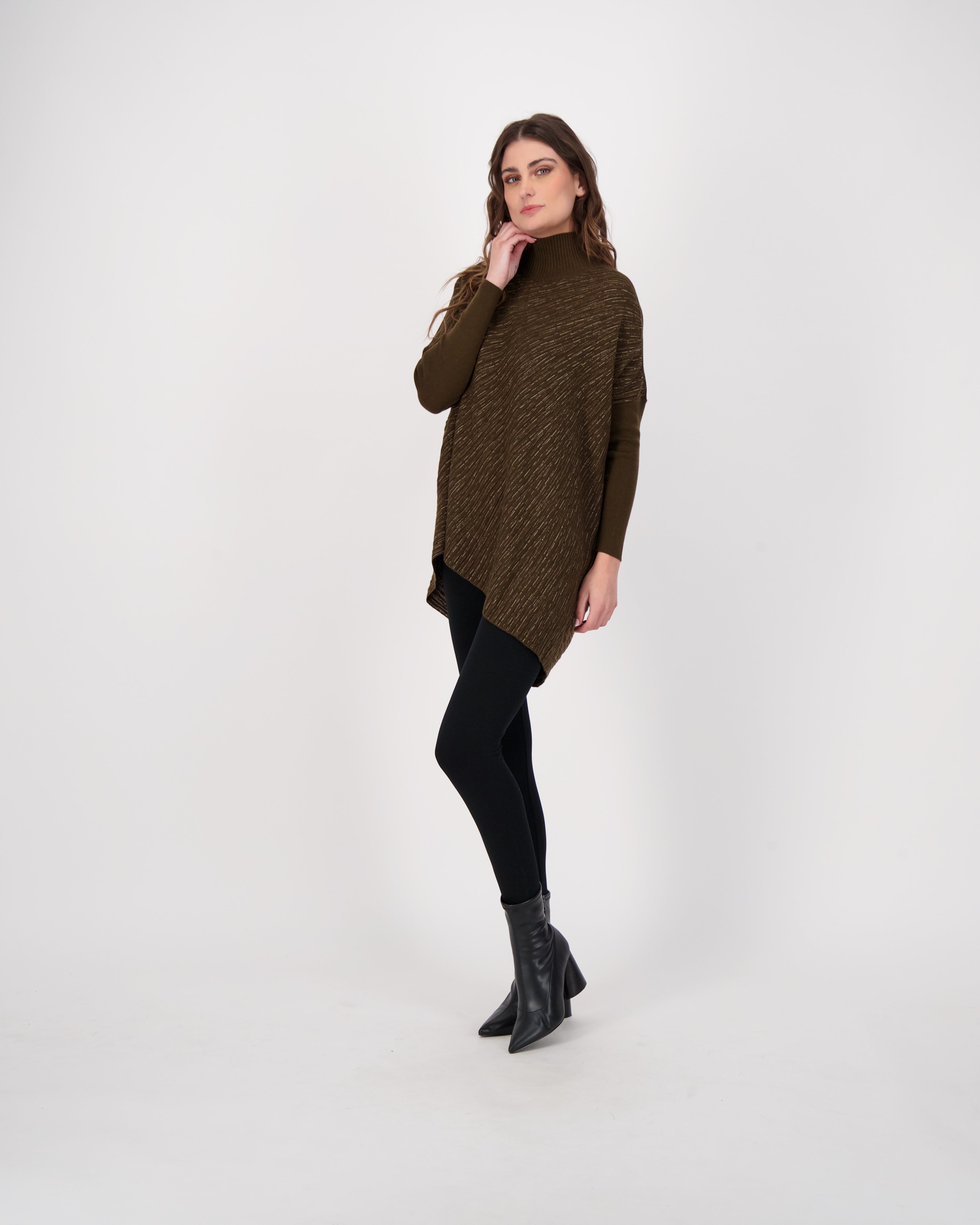 Abstract Art Asymmetrical Hem Knit Top