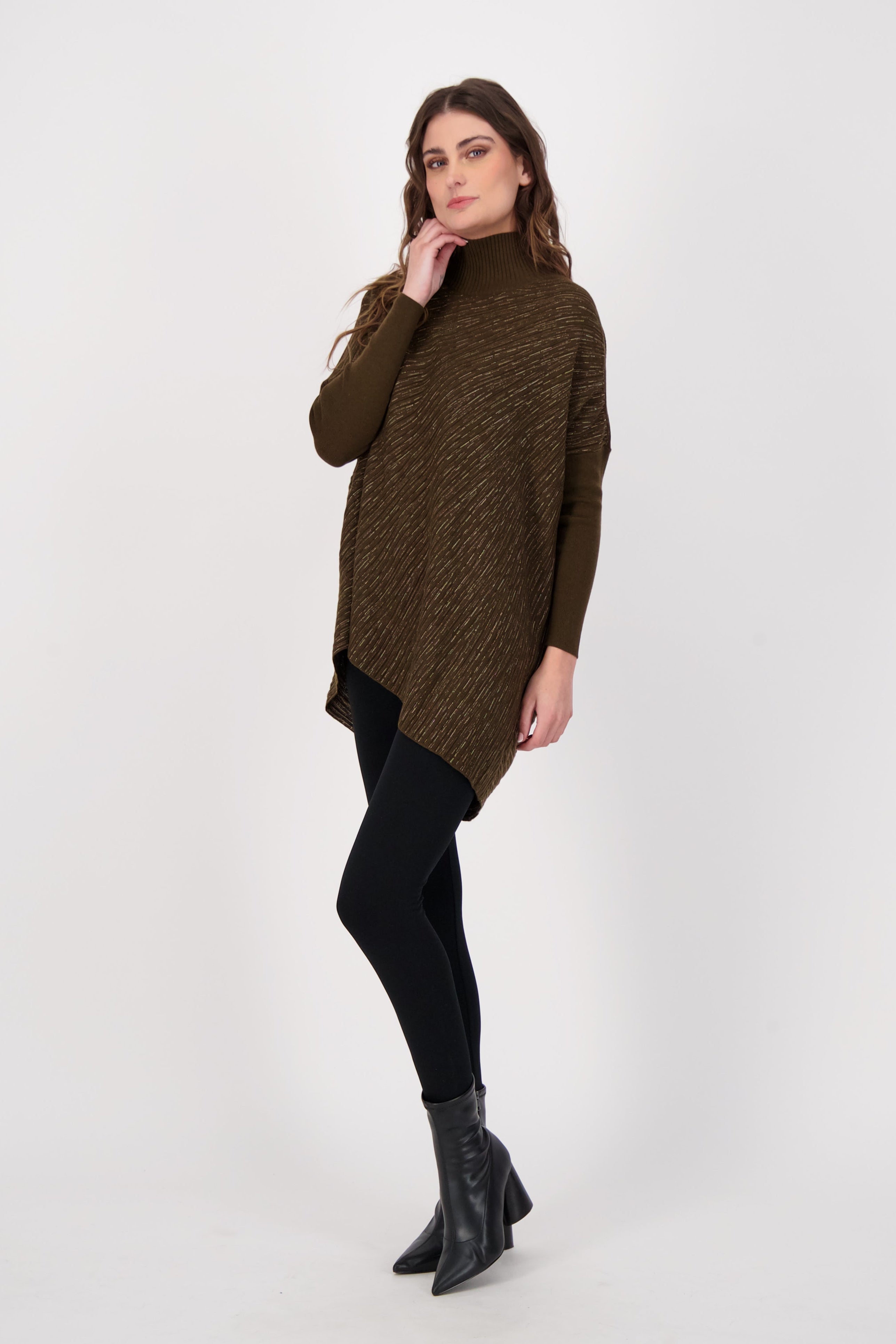 Abstract Art Asymmetrical Hem Knit Top