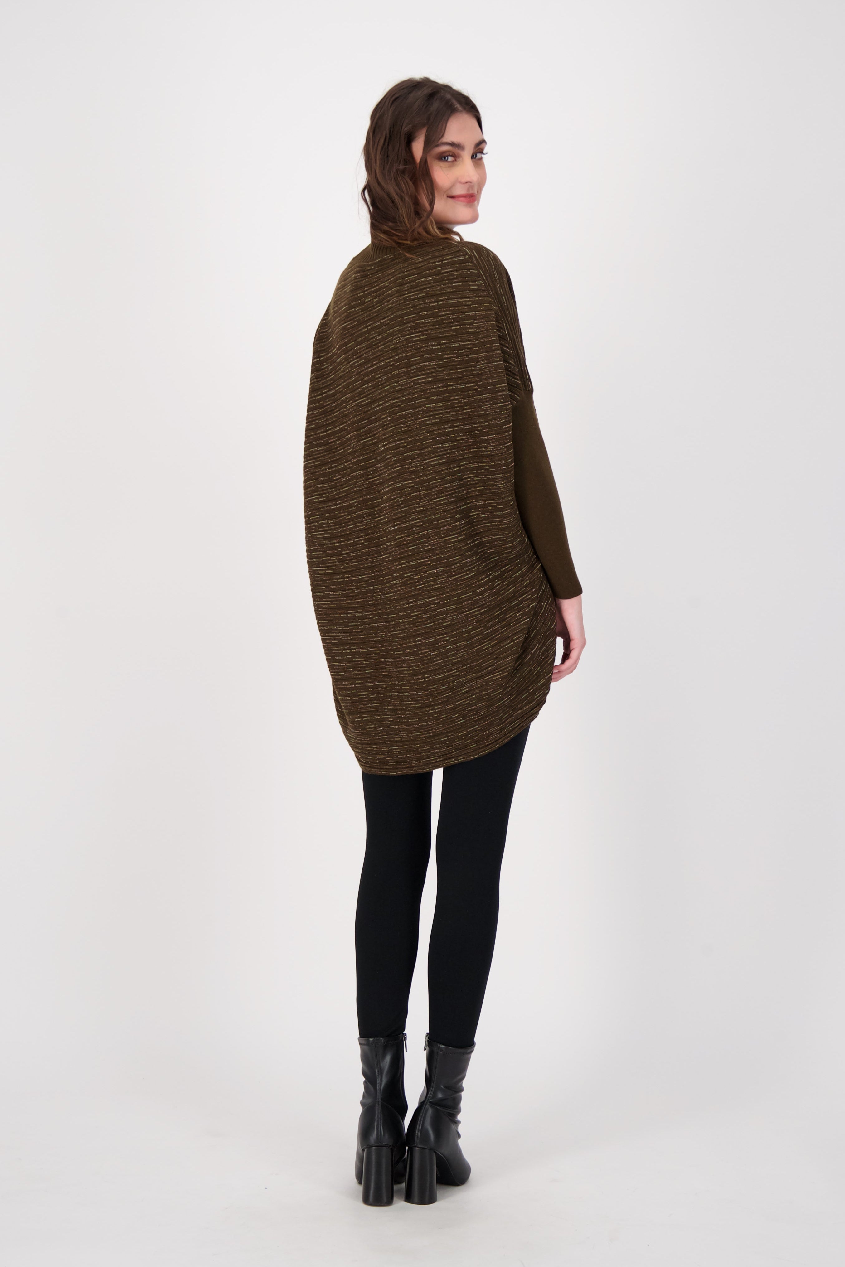 Abstract Art Asymmetrical Hem Knit Top