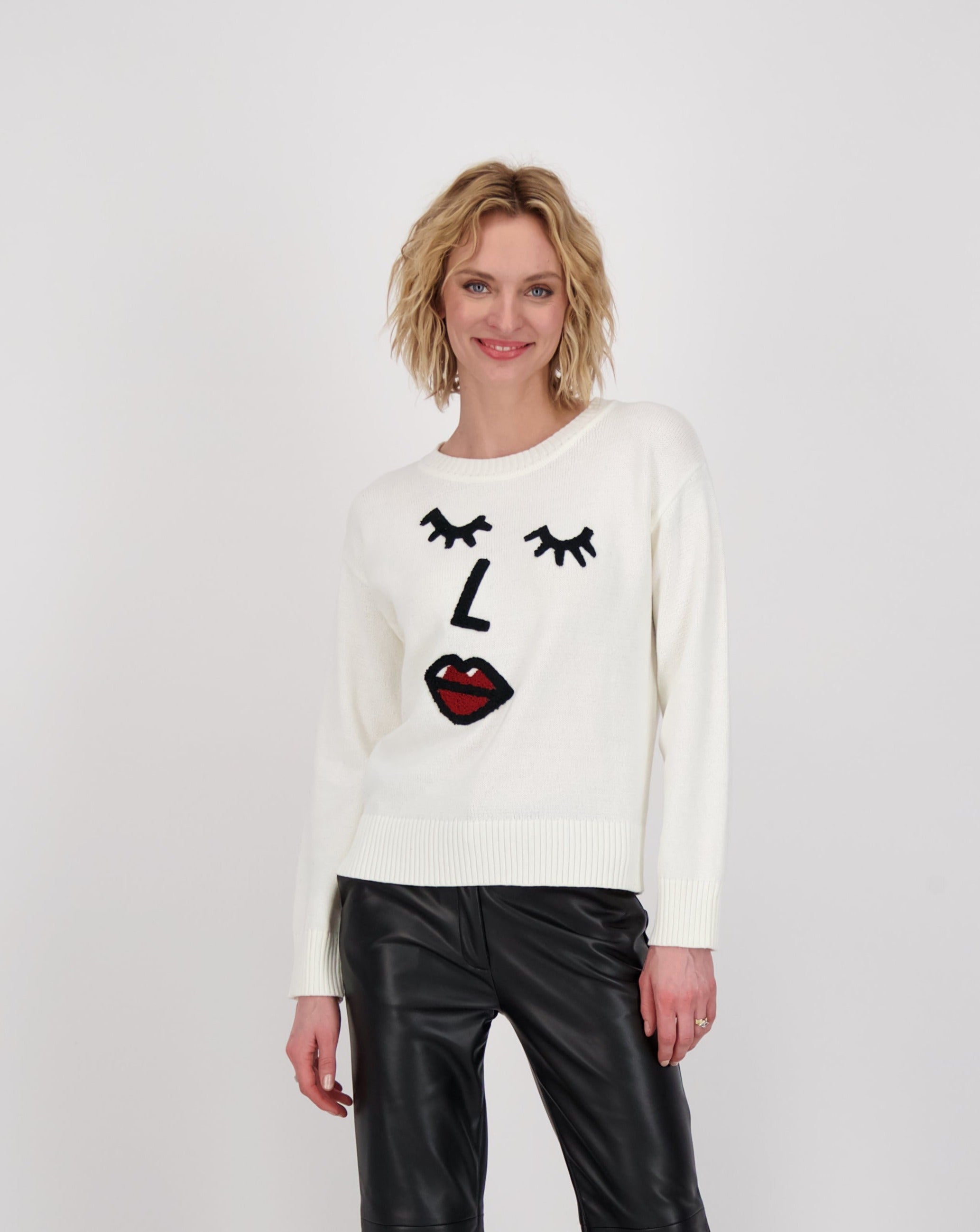 Abstract face sweater new arrivals