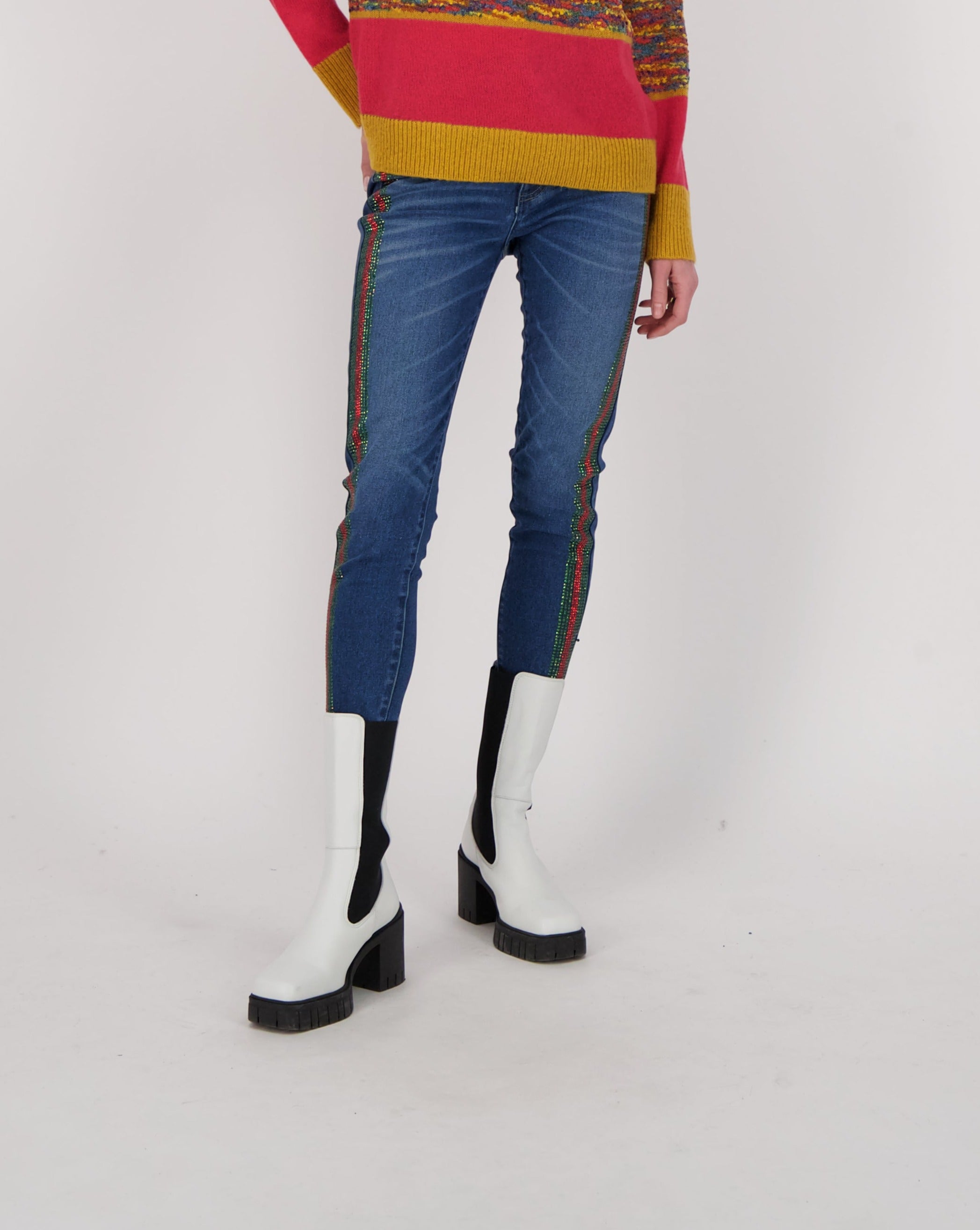 Tape Side With Rhinestones Jean