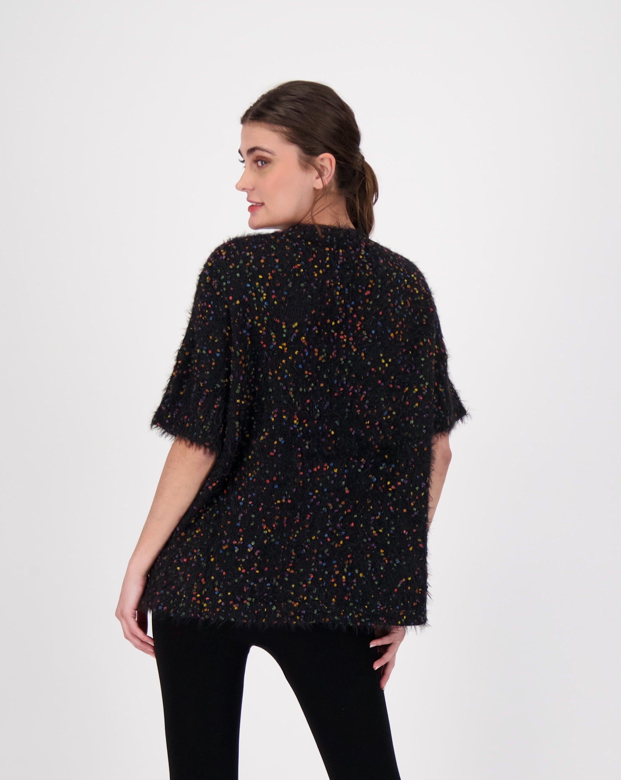 Button Down Confetti Sweater Cardigan