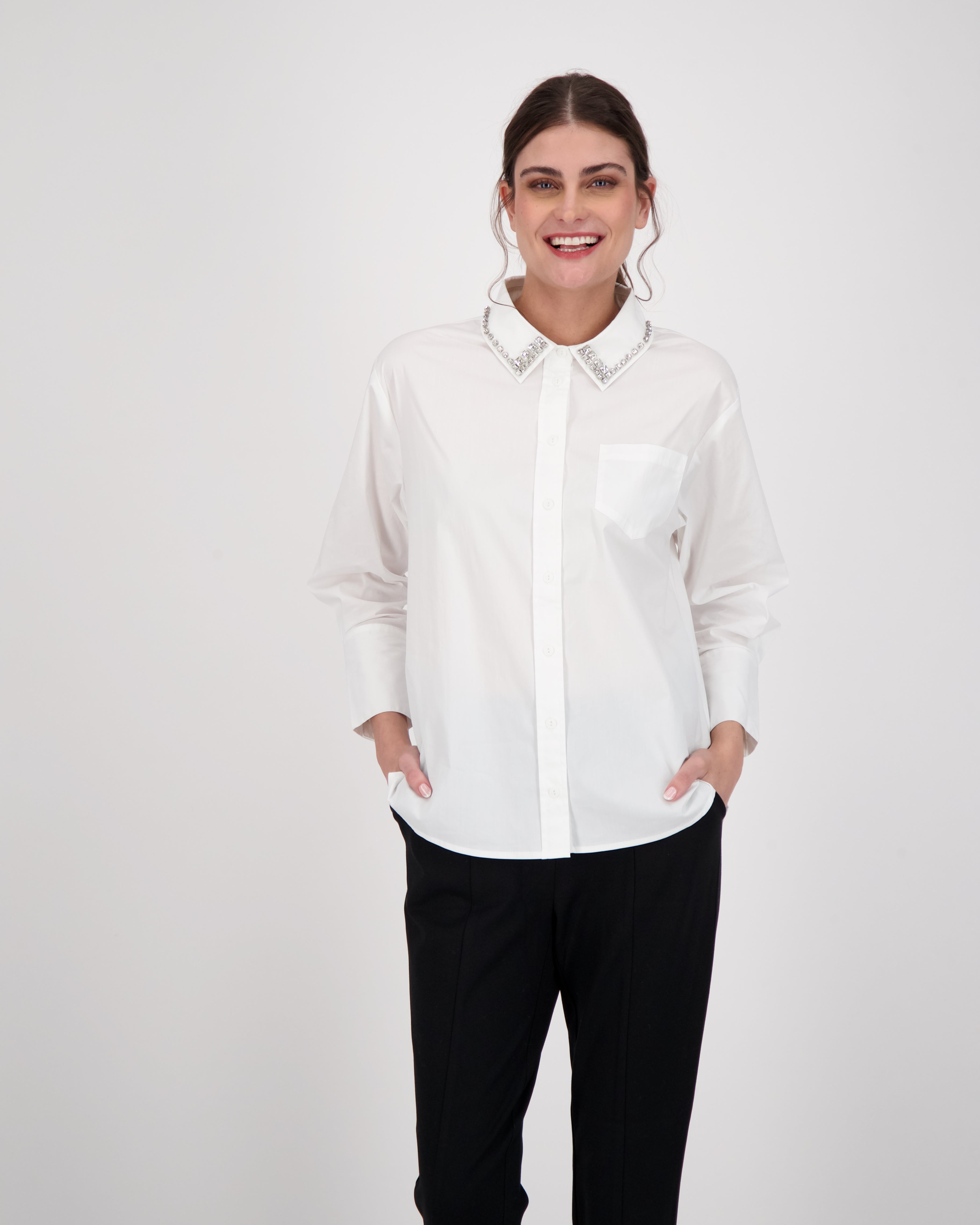 Shirt With Jewelled Collar