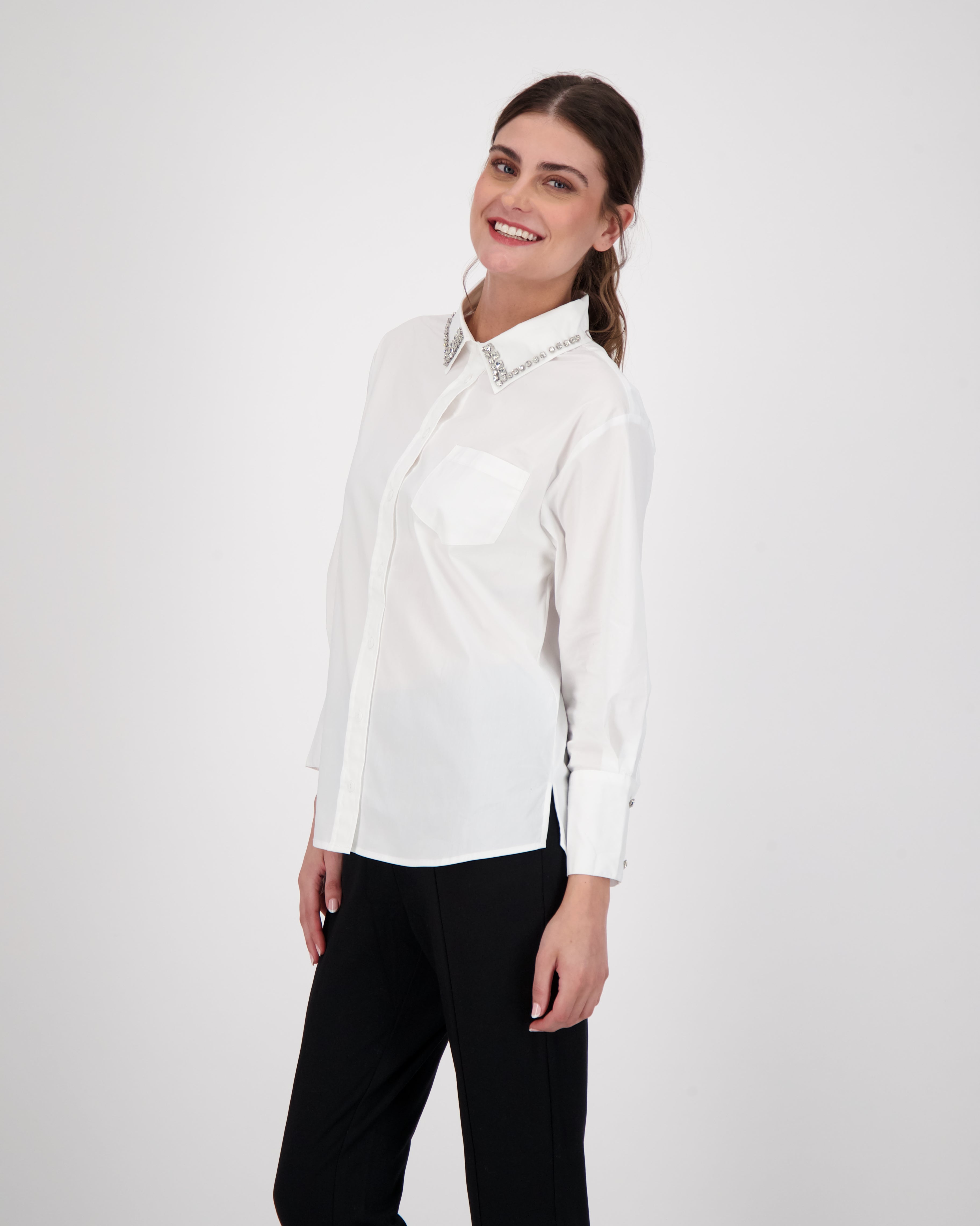 Shirt With Jewelled Collar