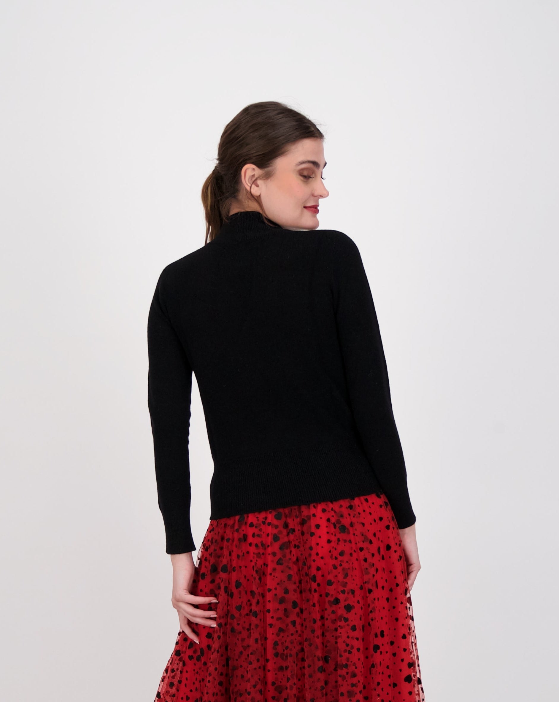 Mock Neck Sweater With Front Cutout