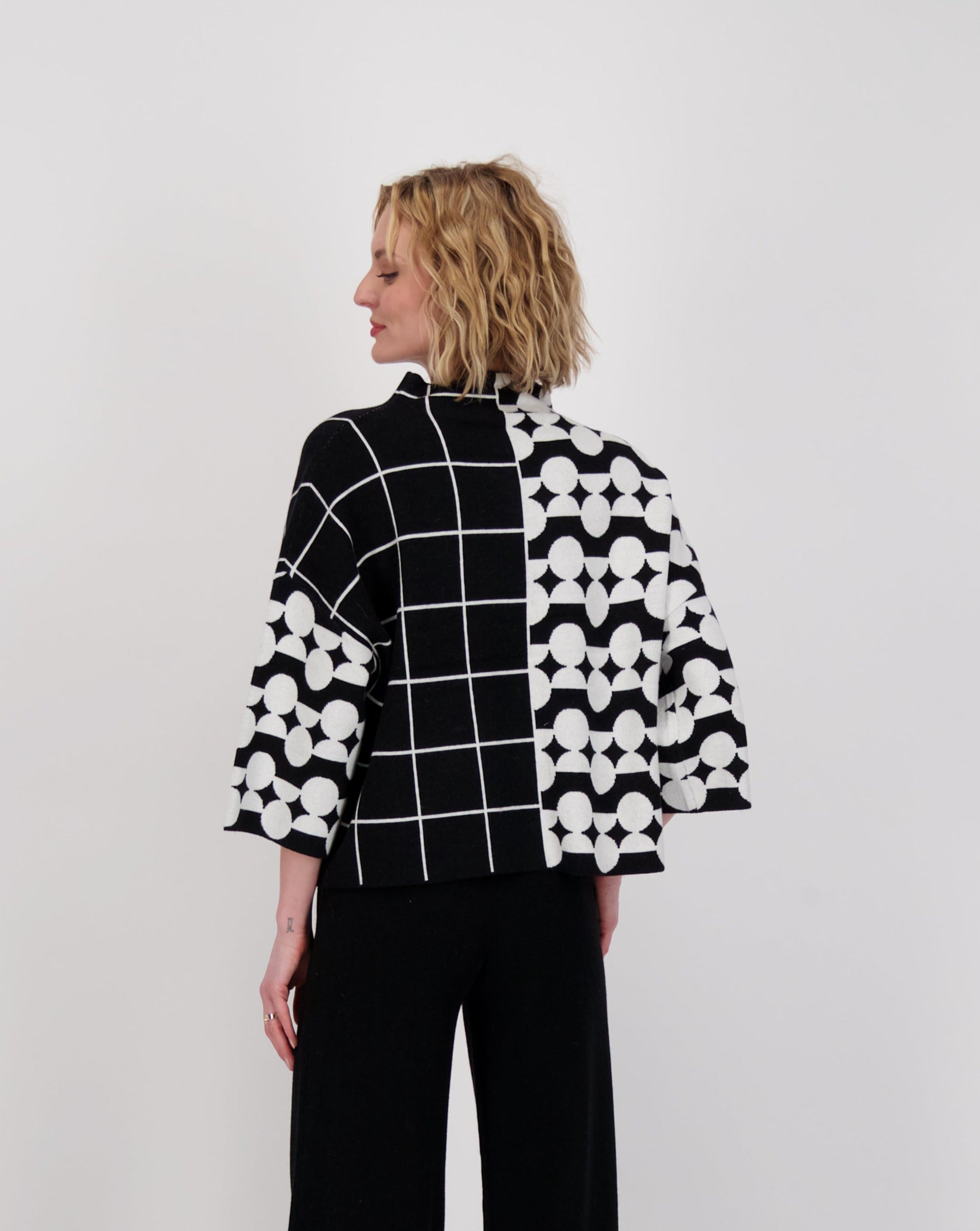 Mock Neck Knit Crop Sweater