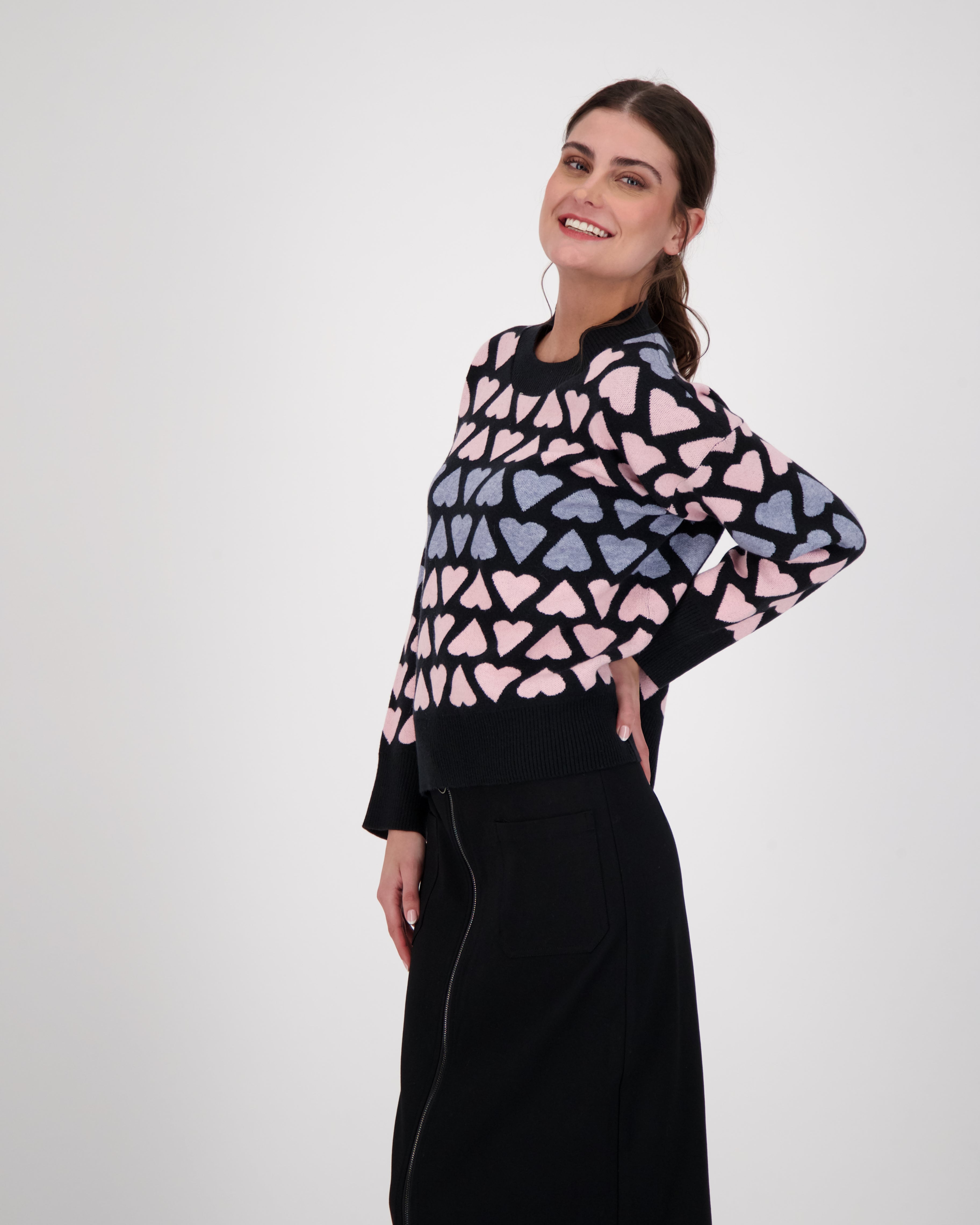 All Over Pink Hearts Sweater