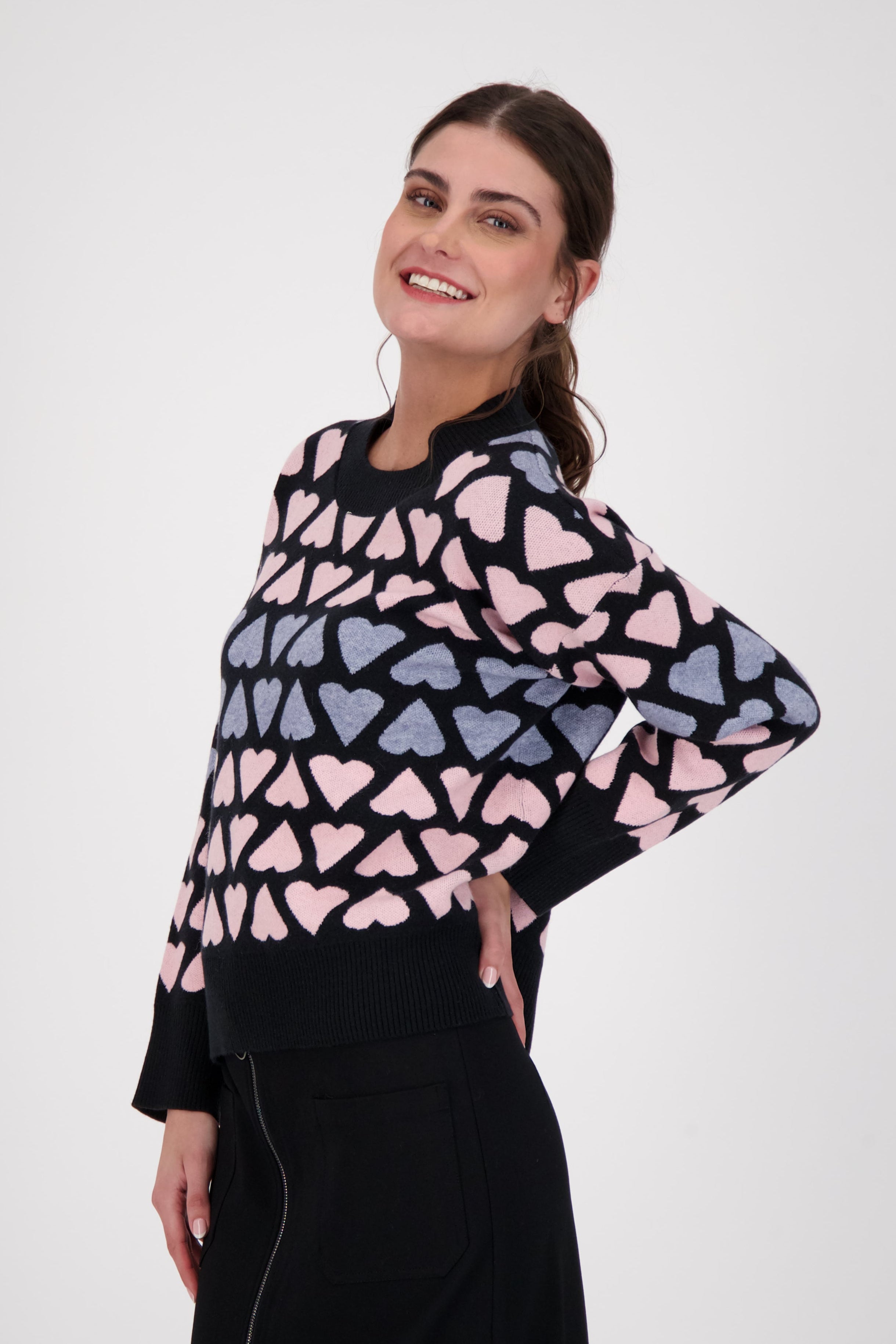All Over Pink Hearts Sweater