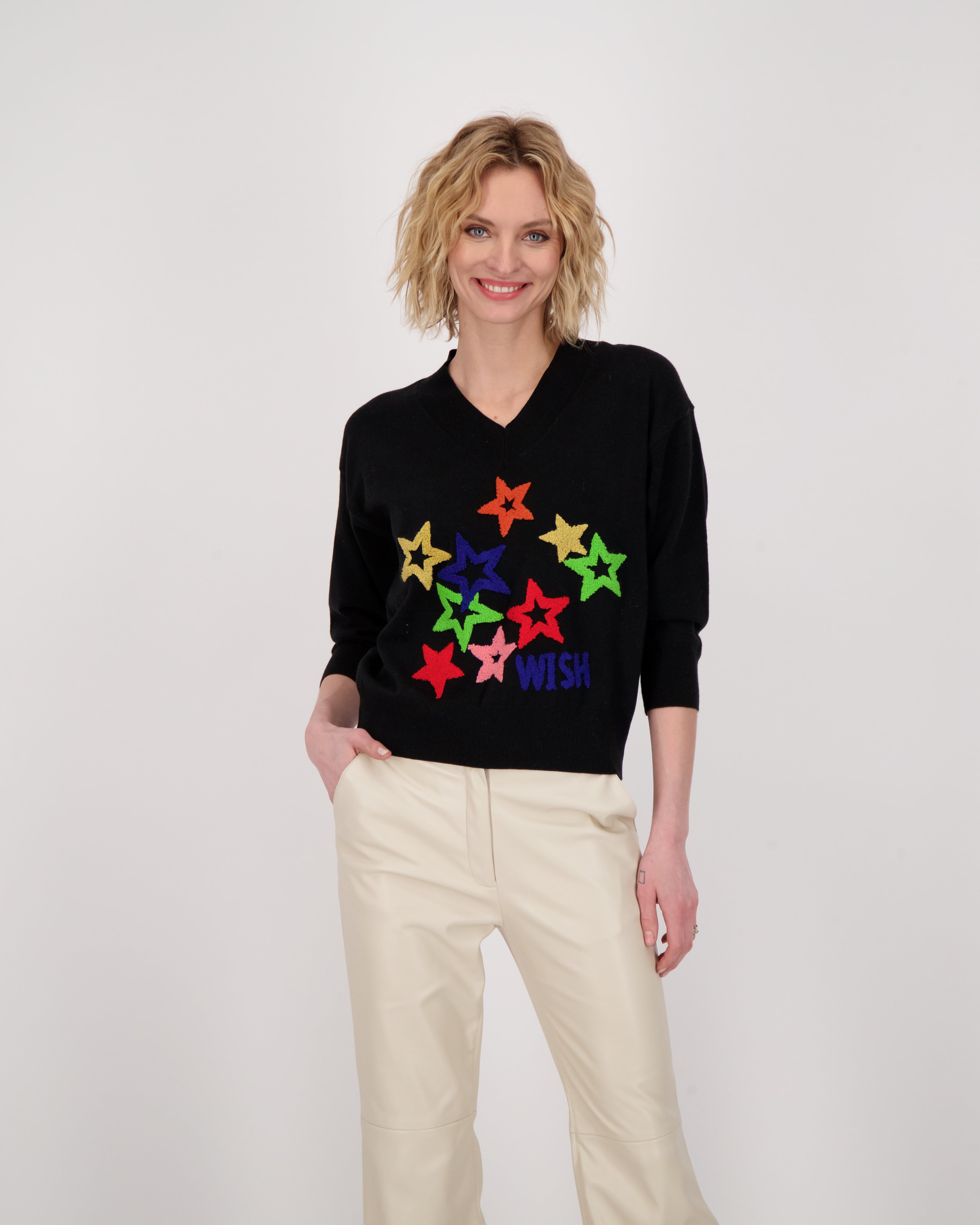 Wish For Stars V Neck Sweater