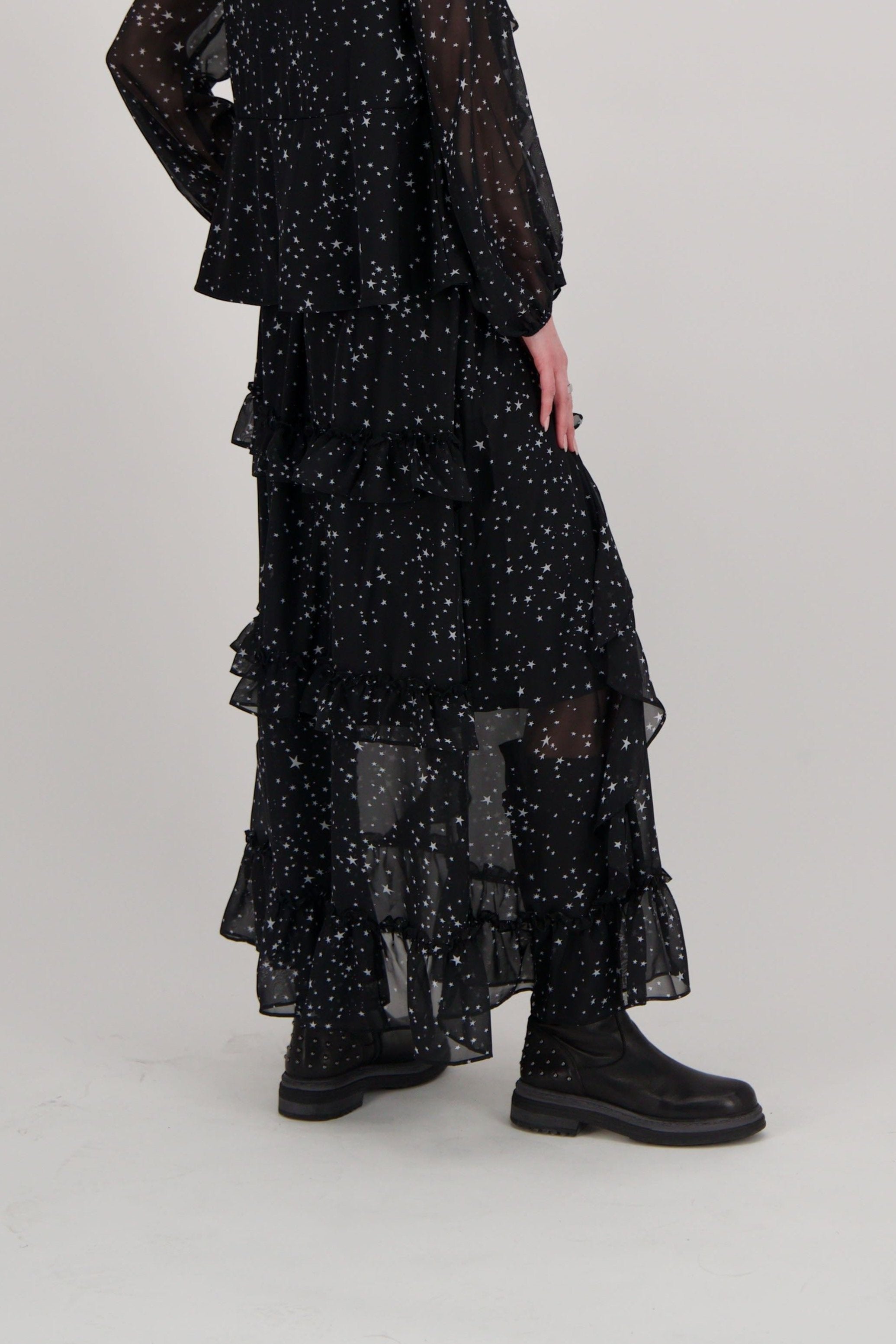 Star Print Ruffle Skirt
