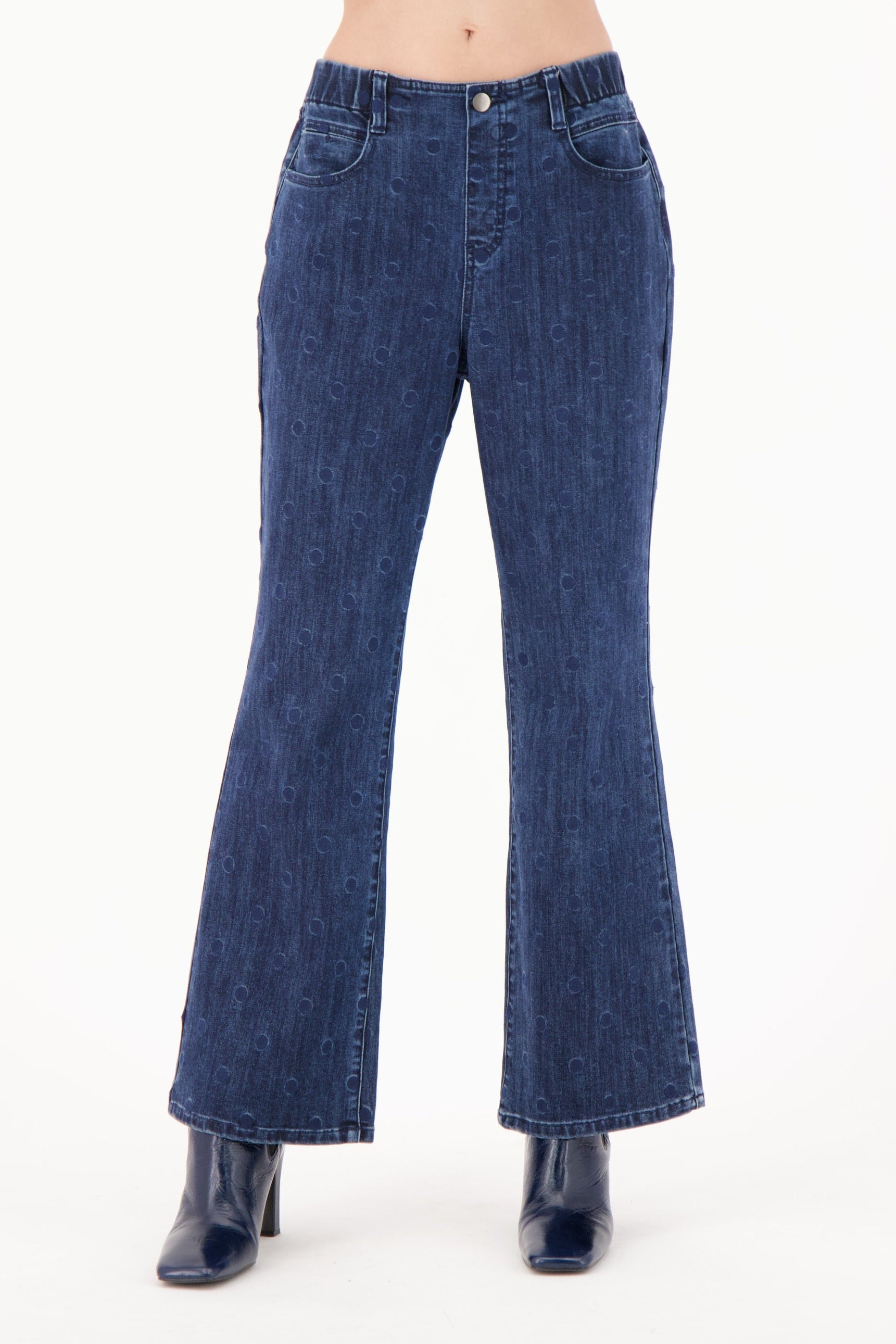 Jacquard Polkadot Denim Pant