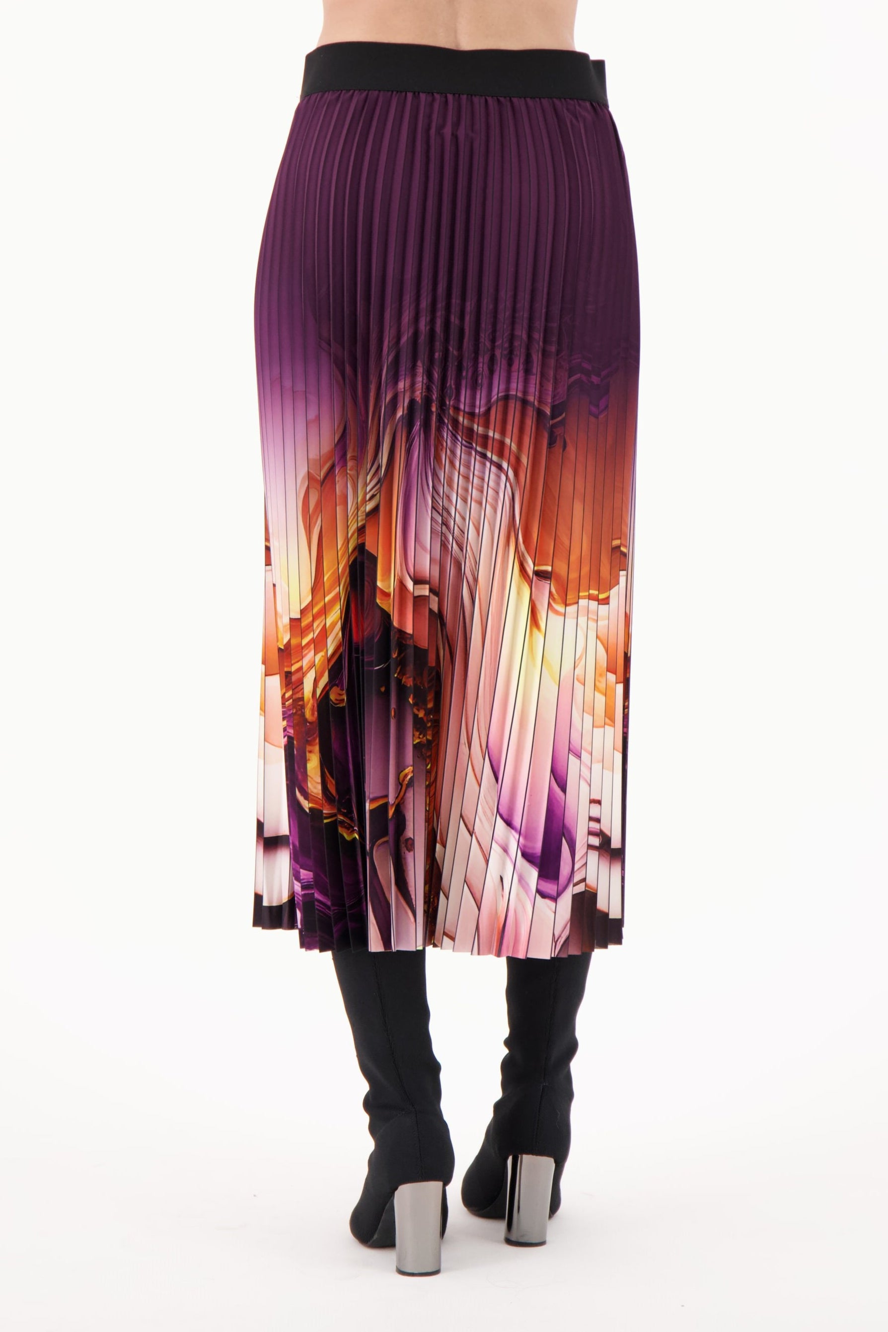 Moire Pleated Skirt