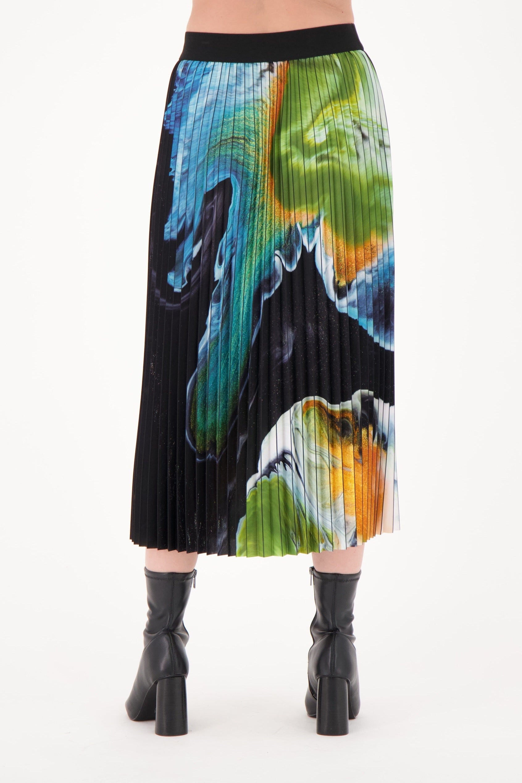 Moire Pleated Skirt