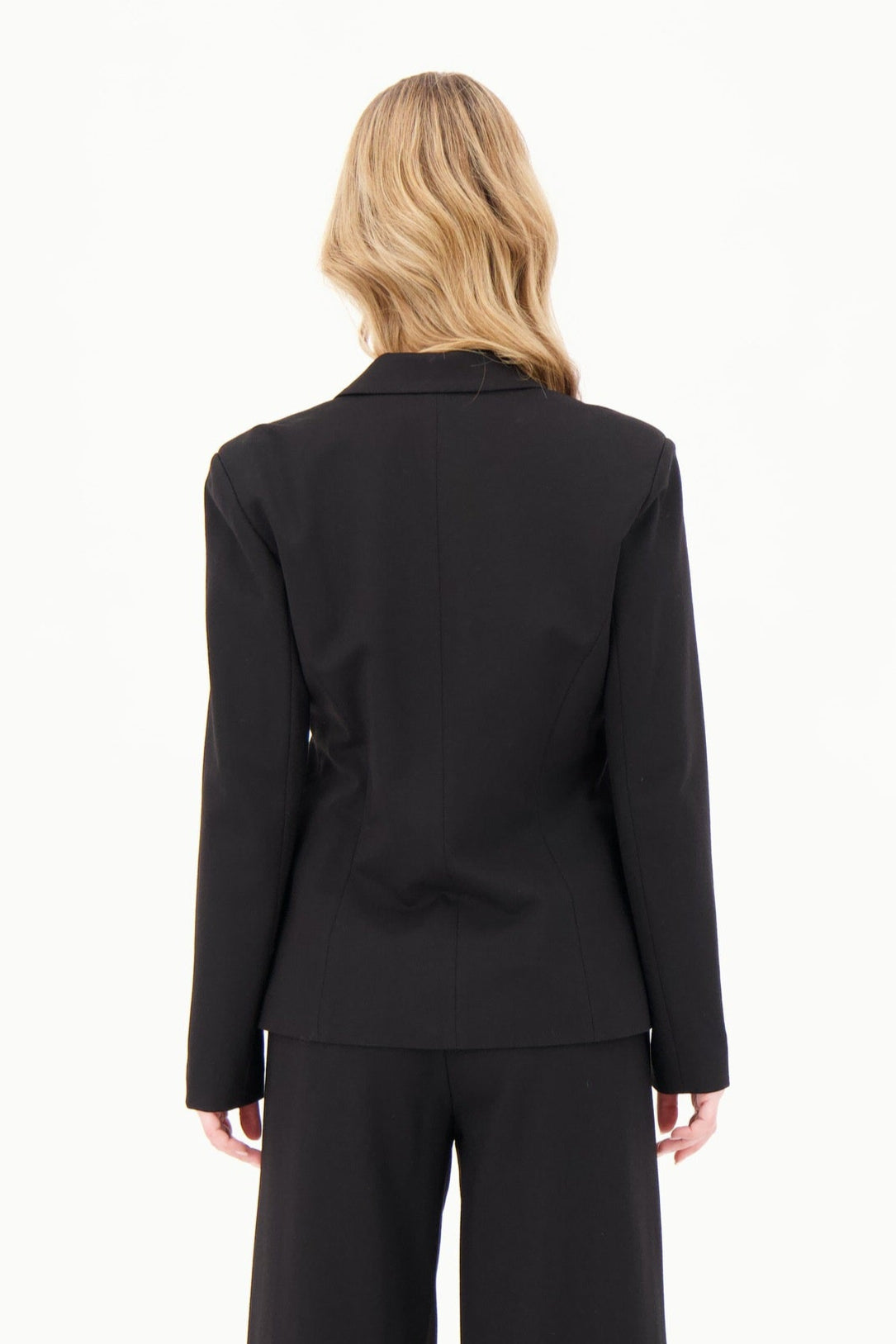 Gold 2 Way Zipper Notch Collar Blazer