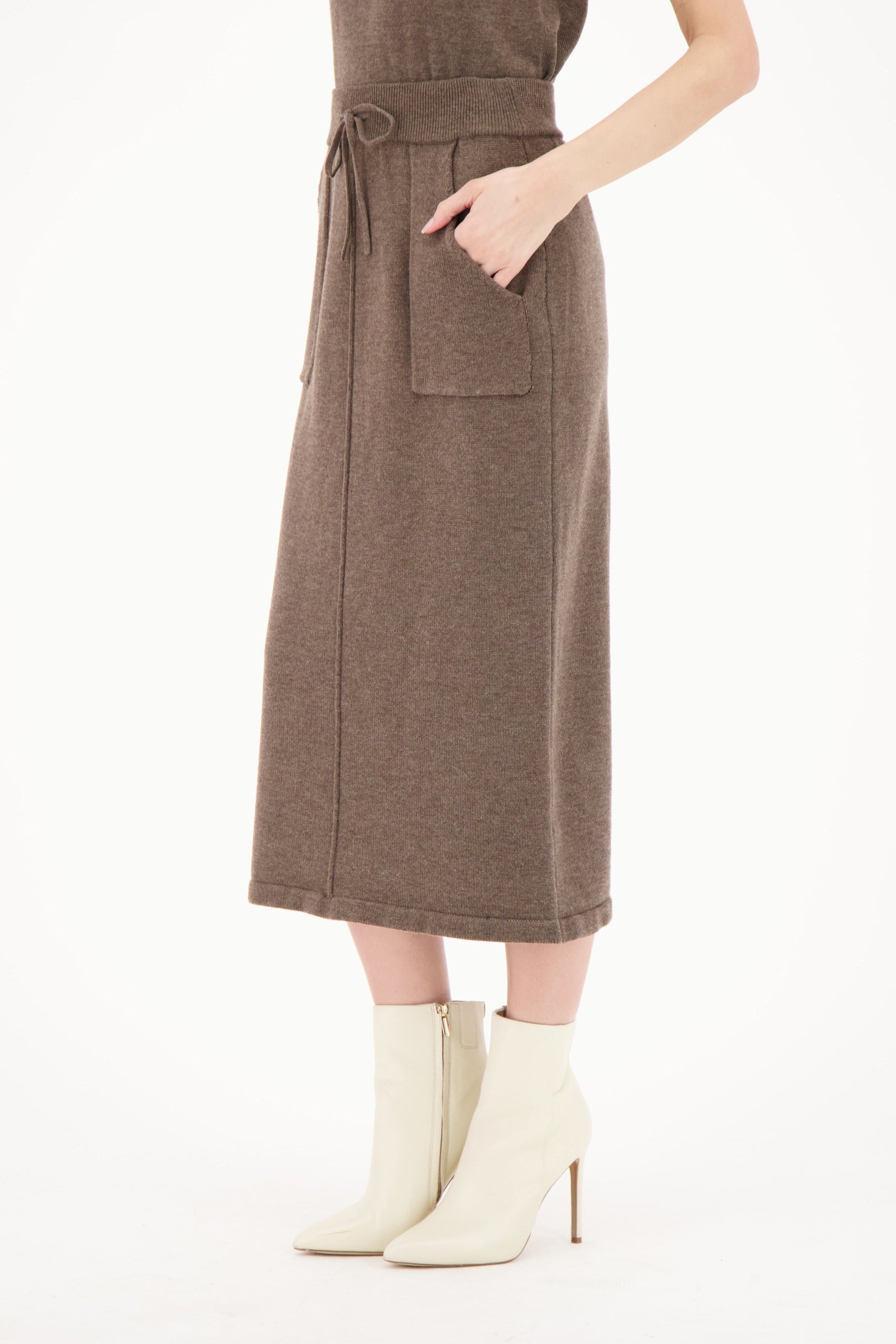 Patch Pocket Sweater Knit Skirt