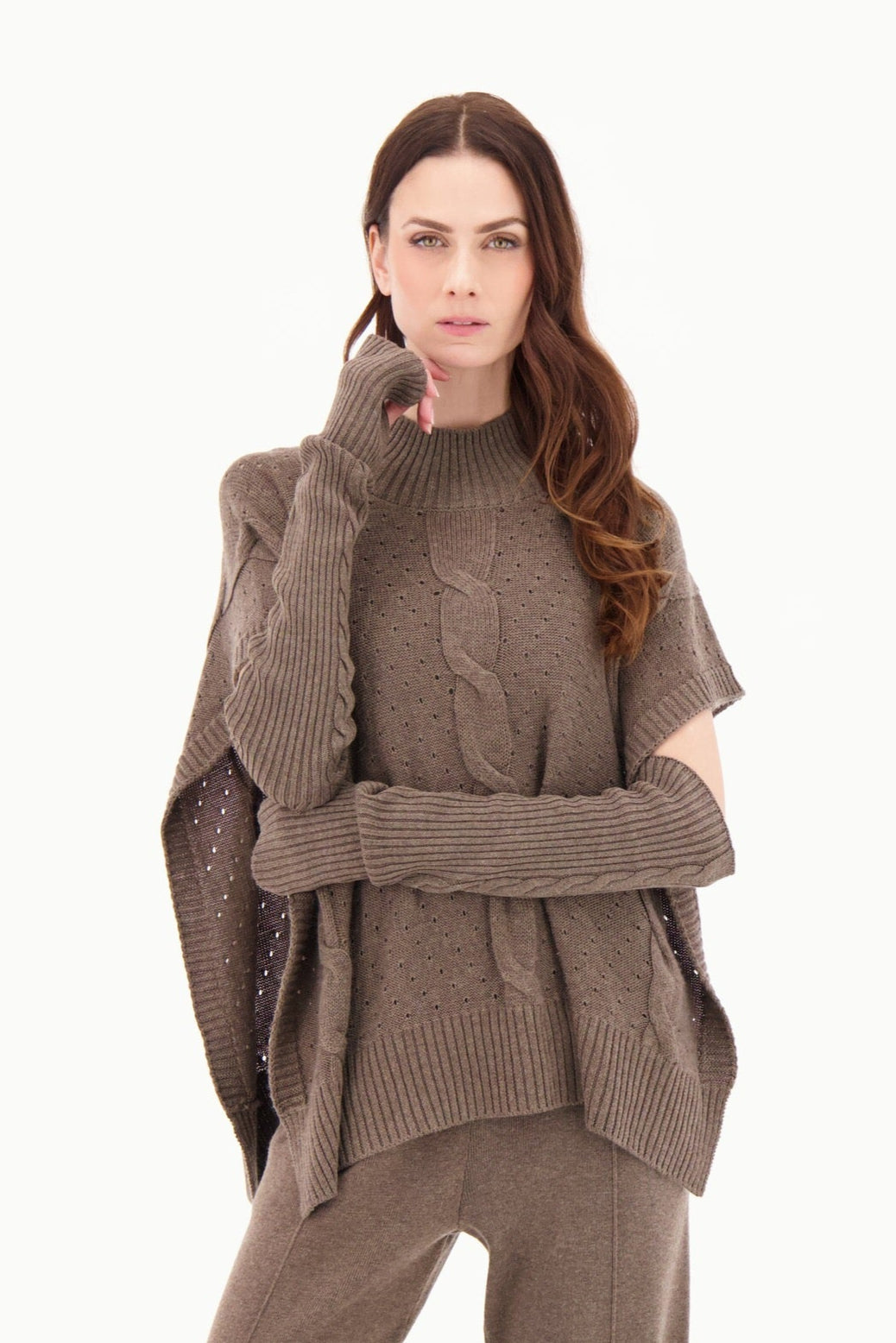 Faux Sweater Knit Thumb Sleeves
