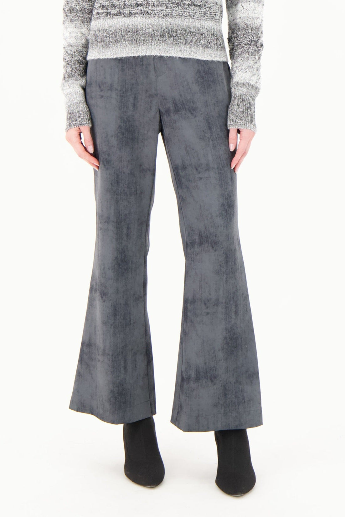 Crosshatch Print Straight Leg Pant