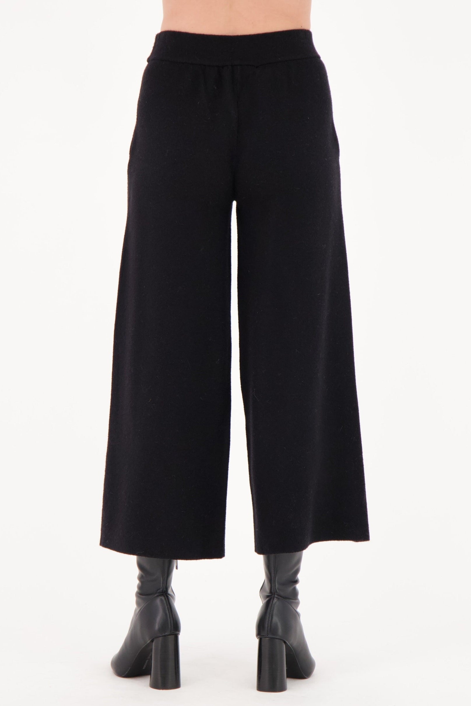 Wide Leg Sweater Knit Crop Pant