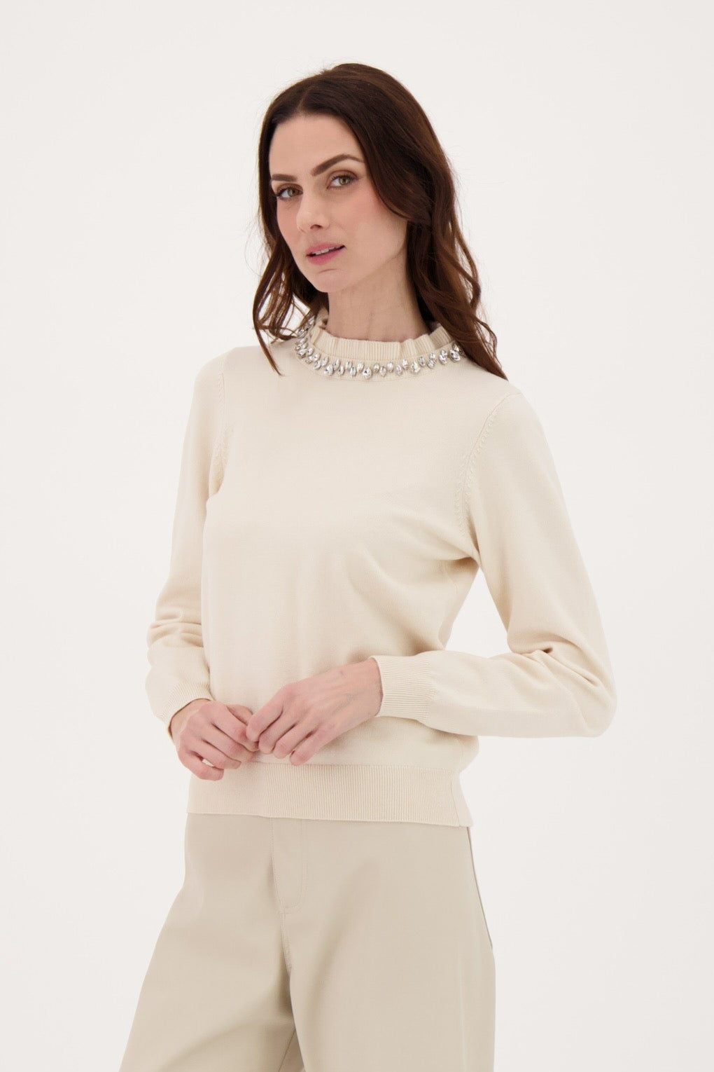 Rhinestone Crewneck Sweater