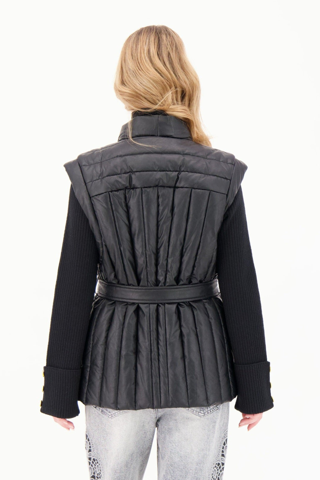 Faux Leather Belted Vest