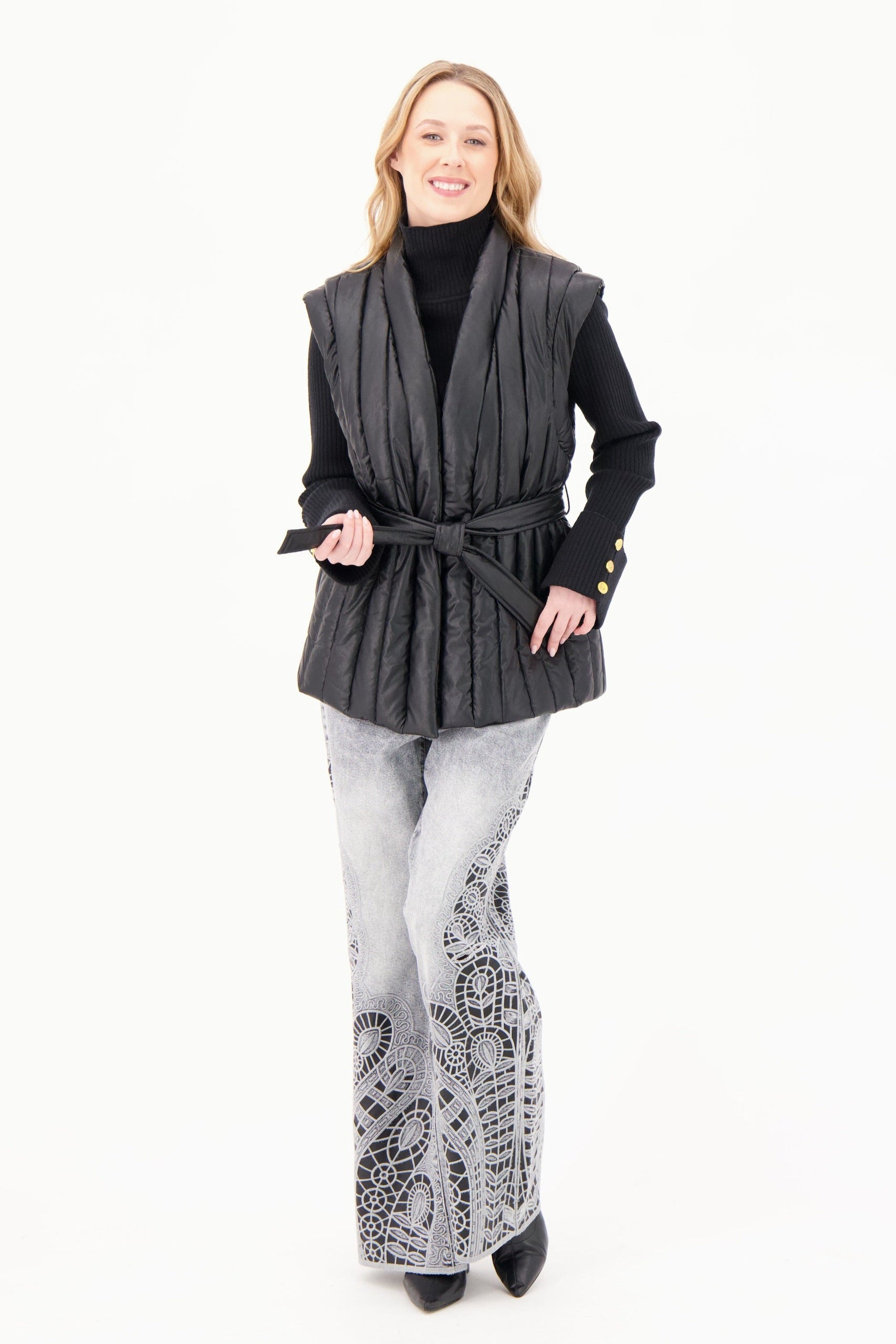 Faux Leather Belted Vest