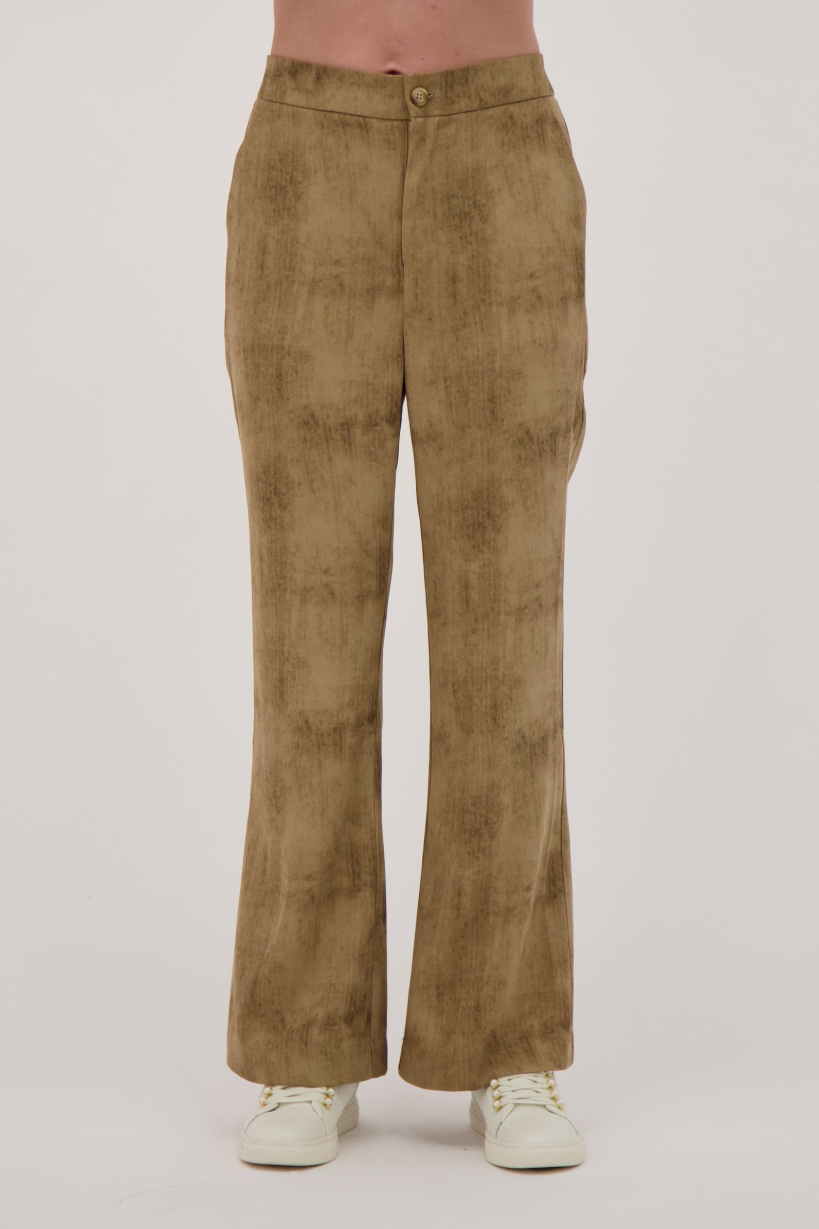 Crosshatch Print Straight Leg Pant