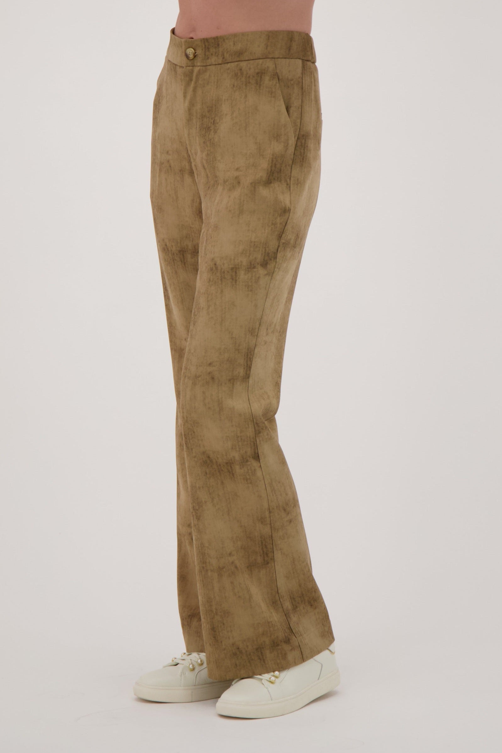 Crosshatch Print Straight Leg Pant