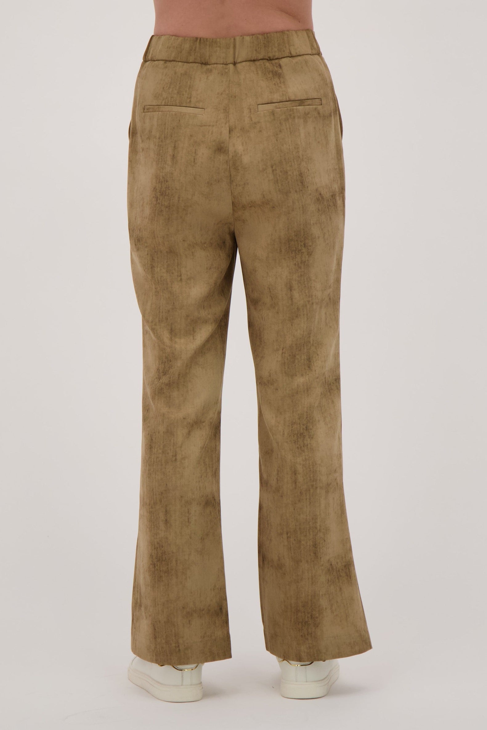 Crosshatch Print Straight Leg Pant