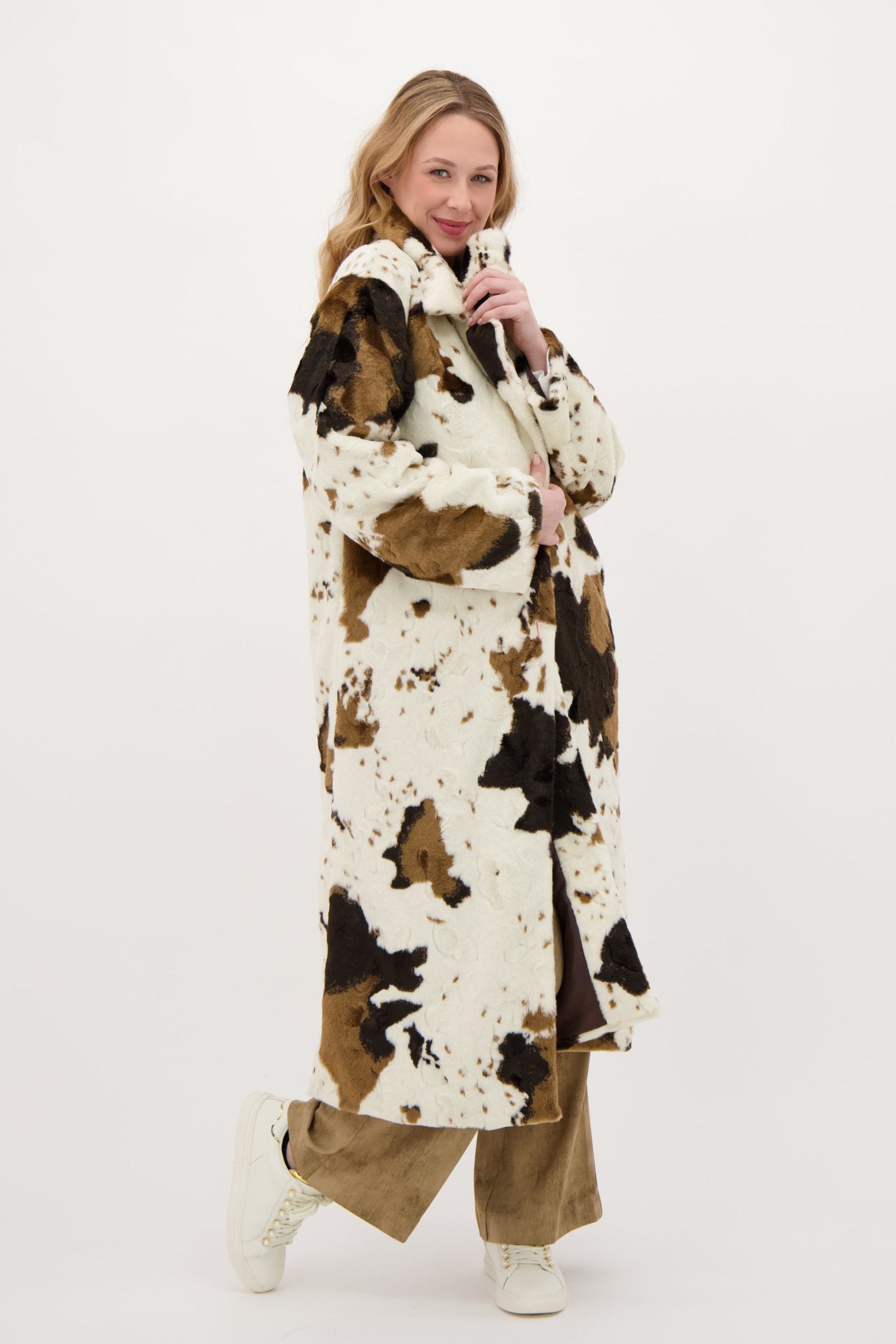 The “Moo” Faux Fur Full Length Coat