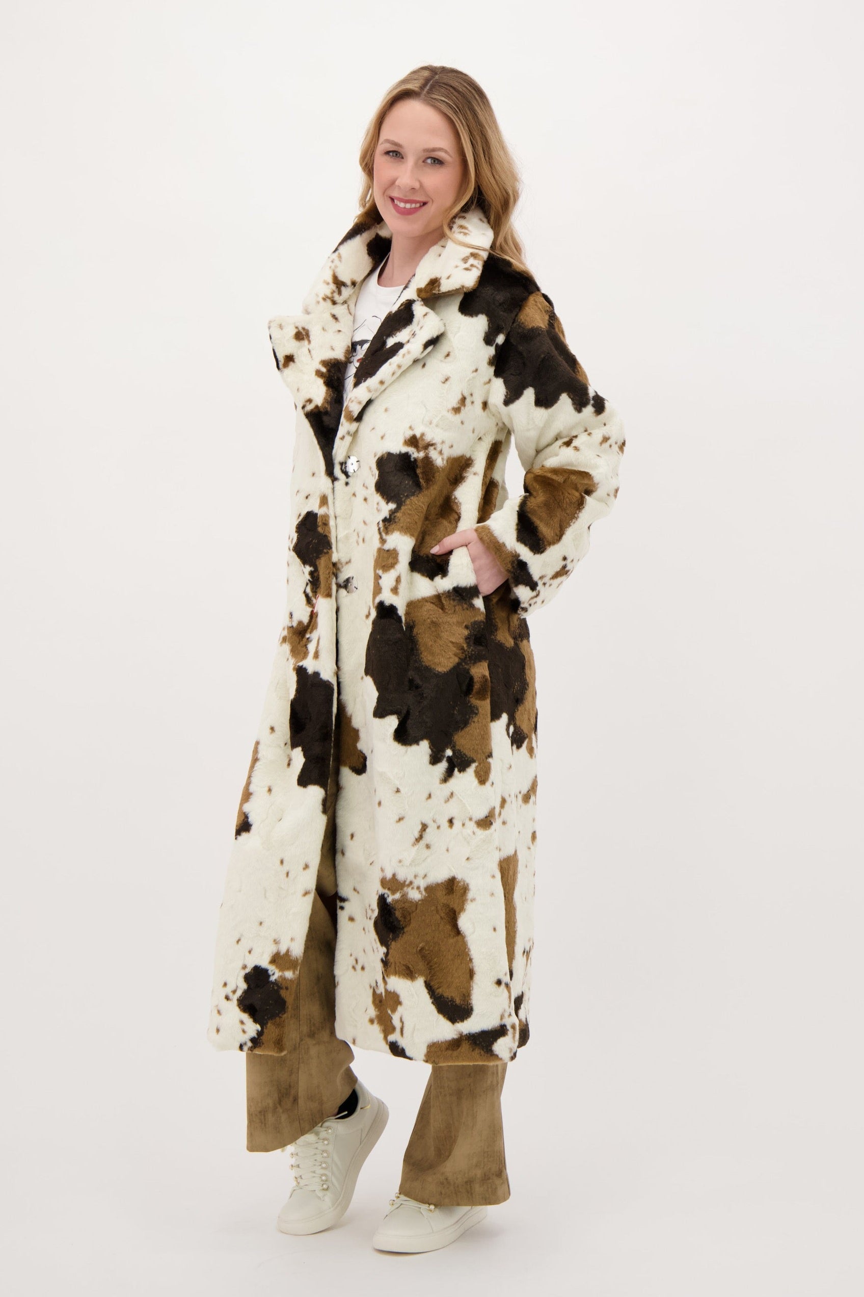 The “Moo” Faux Fur Full Length Coat
