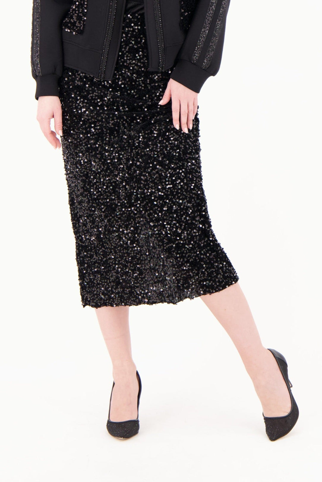 Sequin Straight Pencil Skirt