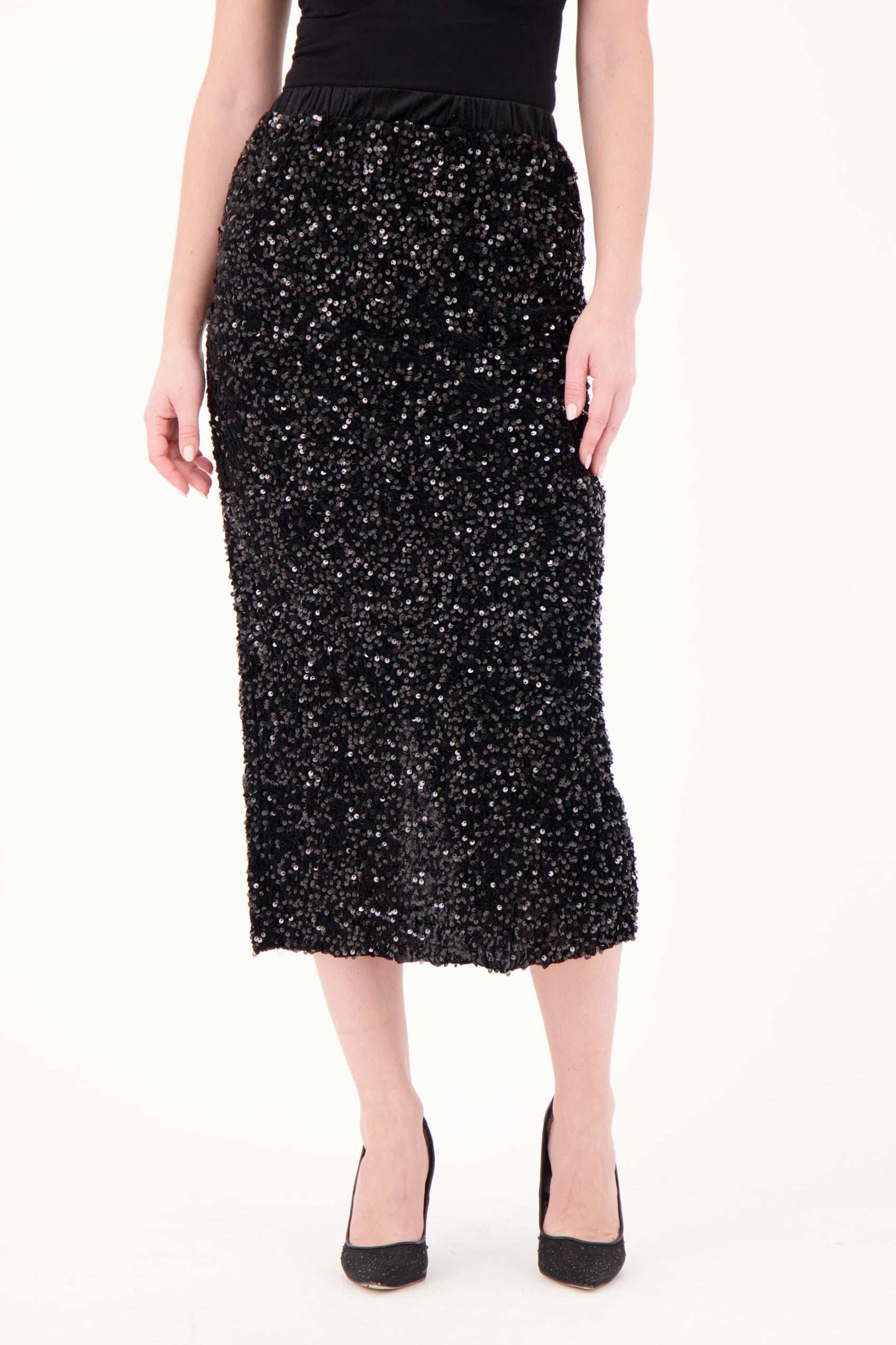 Sequin Straight Pencil Skirt