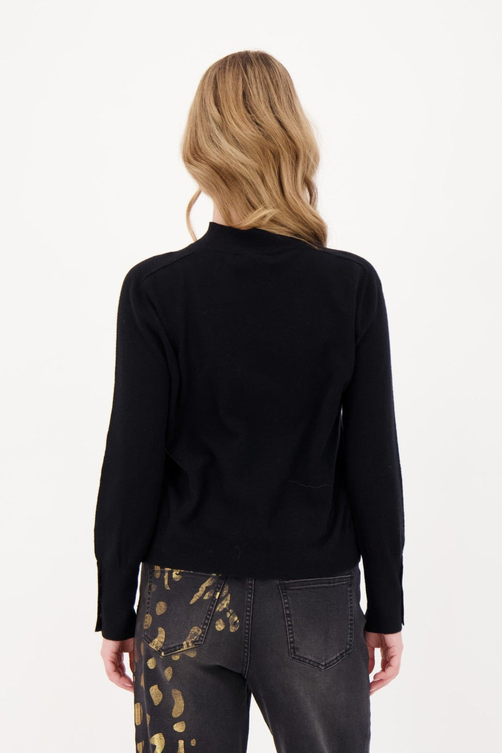 Mockneck Snap Cuff Sweater