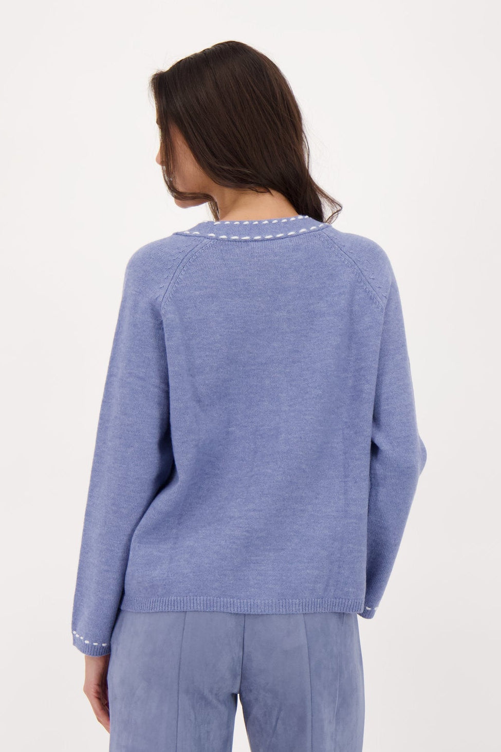 Blanket Contrast Stitch Cardigan