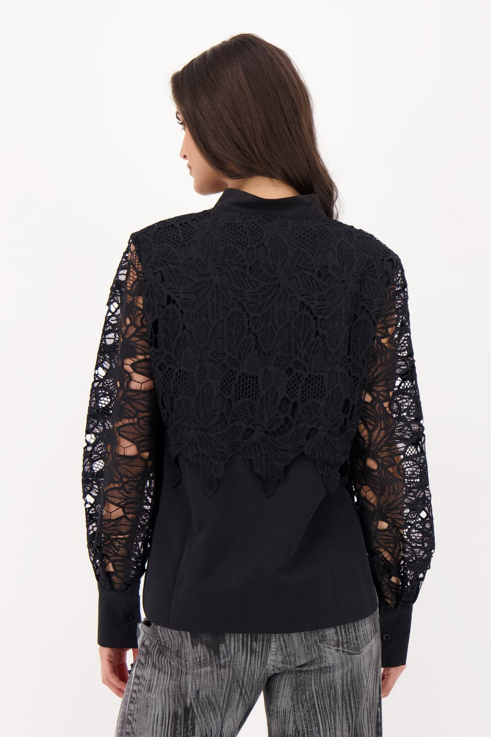 Lace Overlay Shirt