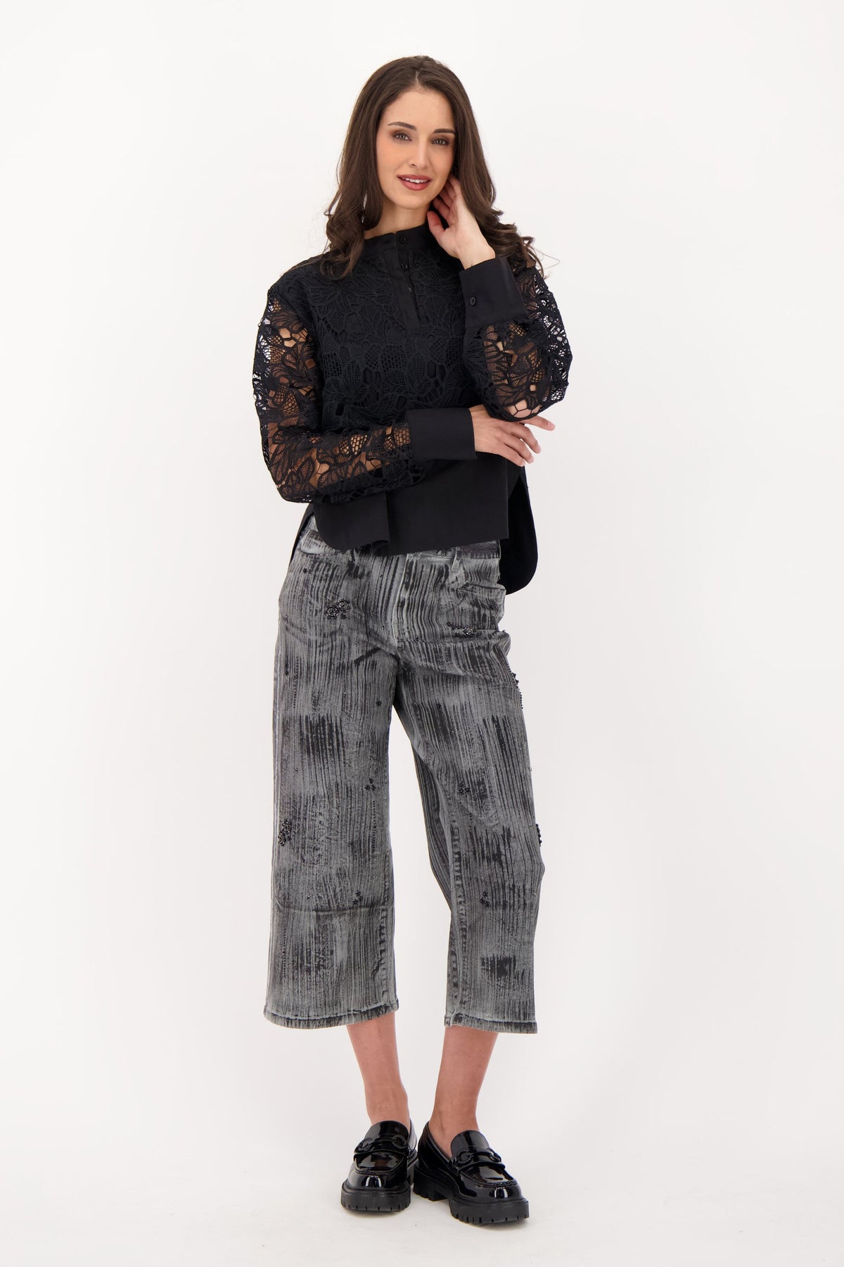 Lace Overlay Shirt