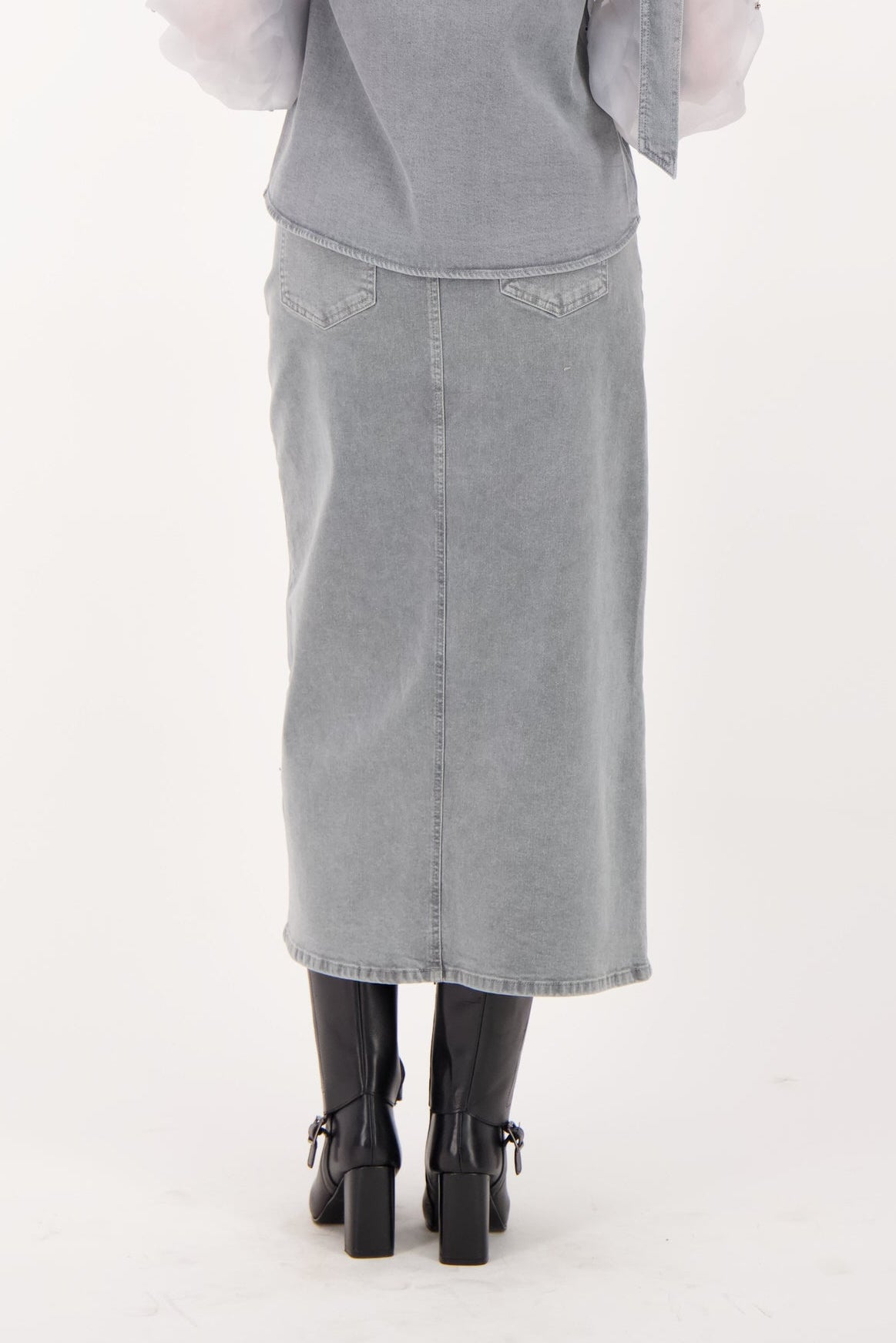 Beaded Denim Skirt
