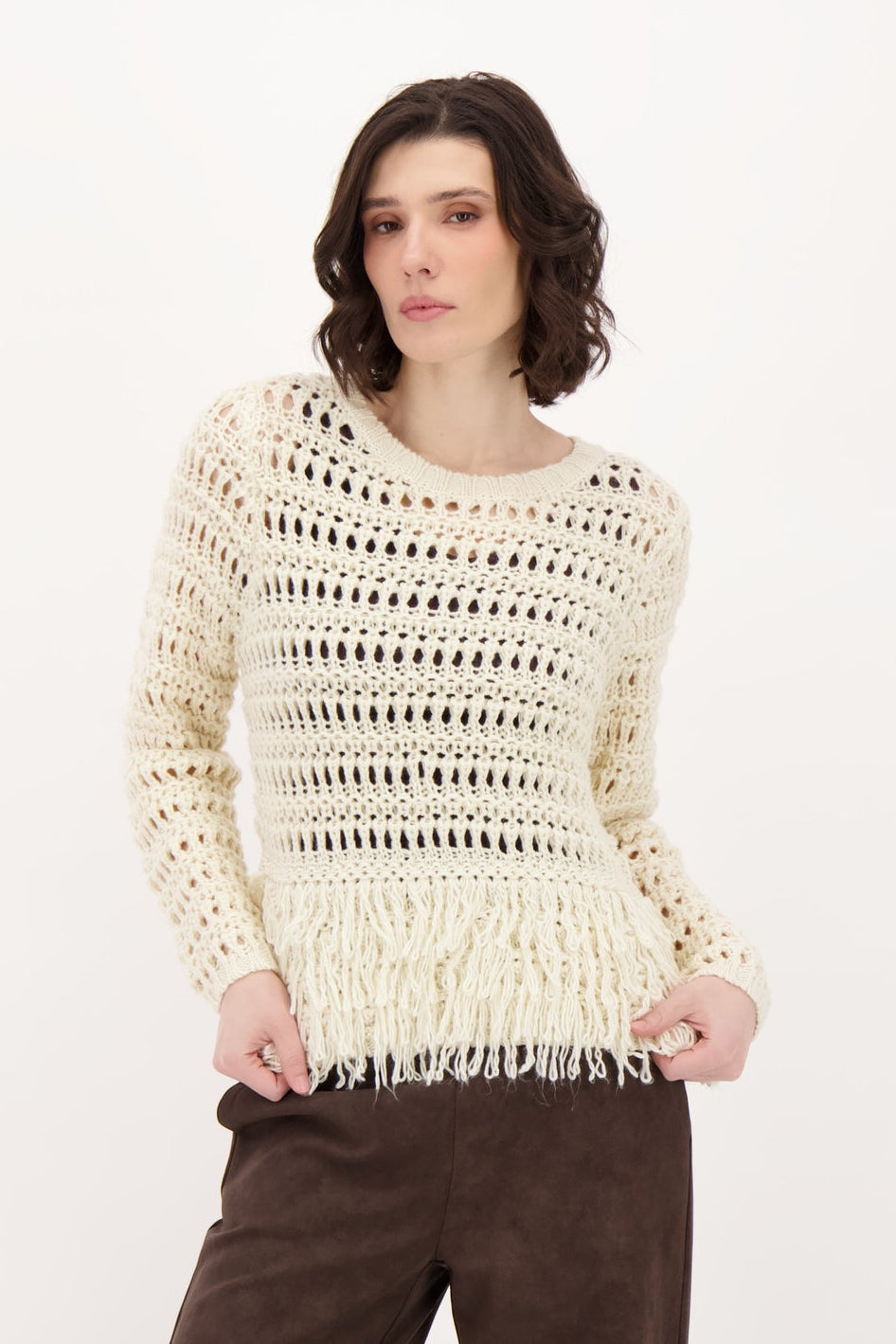 Fringe Hem Sweater Top
