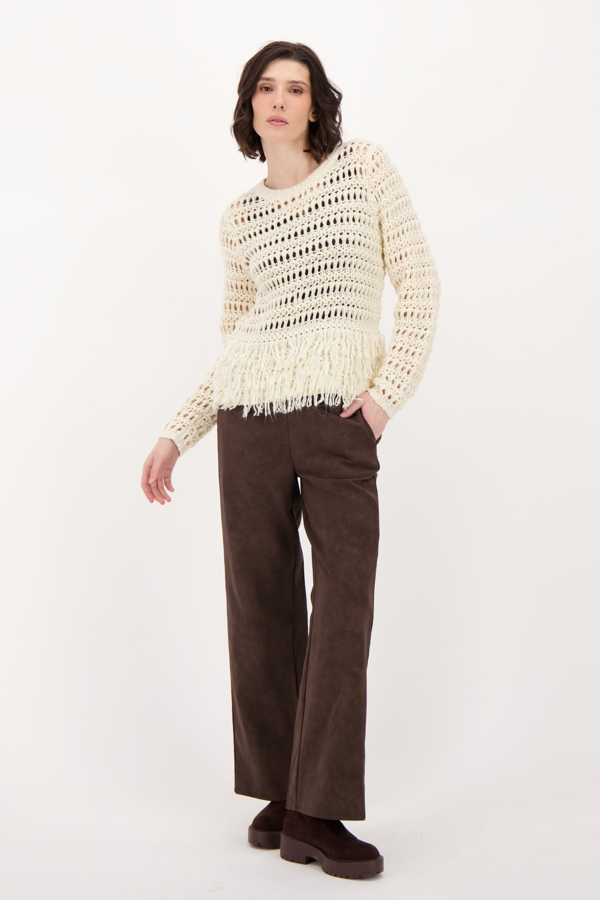 Vegan Nubuck Straight Leg Pant