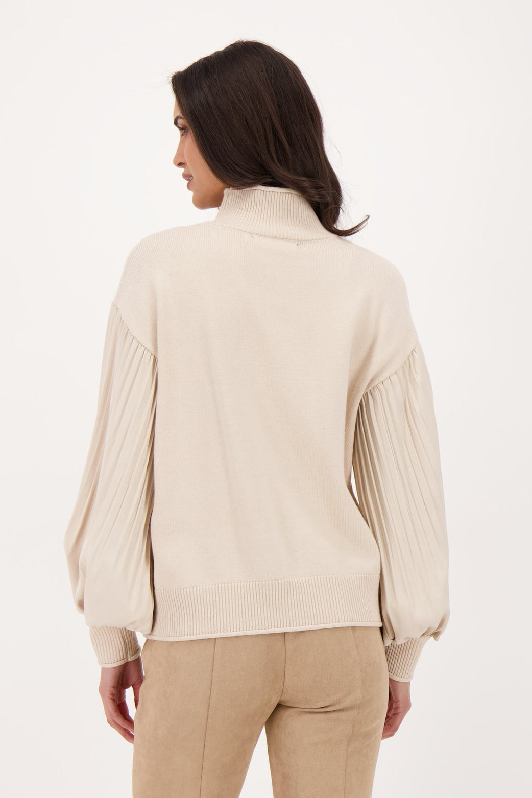 Pleated Sleeve Sweater Top